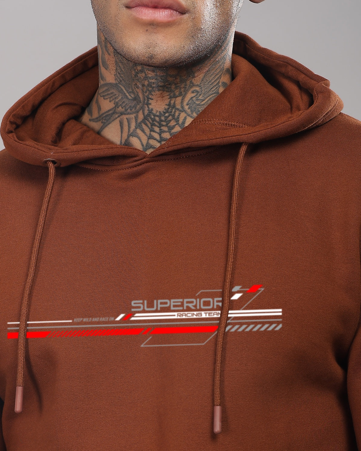 Men Brown Long Lasting Printed Hoodie - Image 3