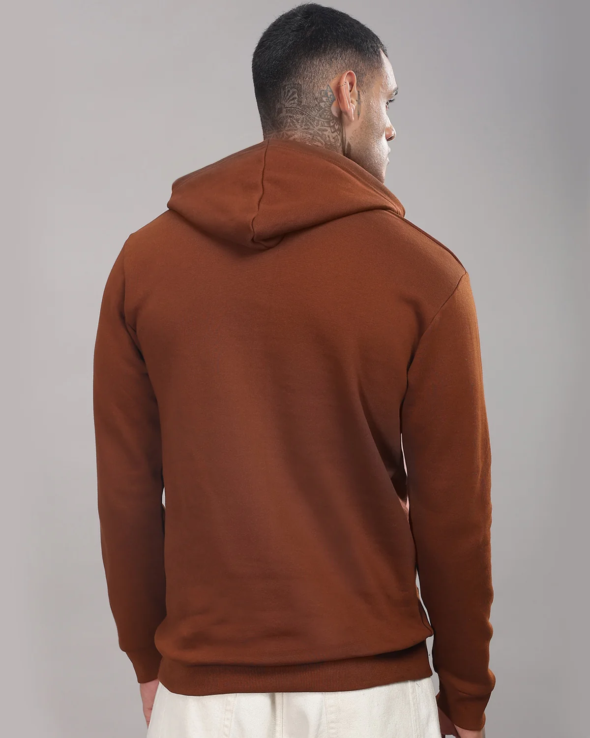 Men Downtown Brown Printed Hoodie - Image 3
