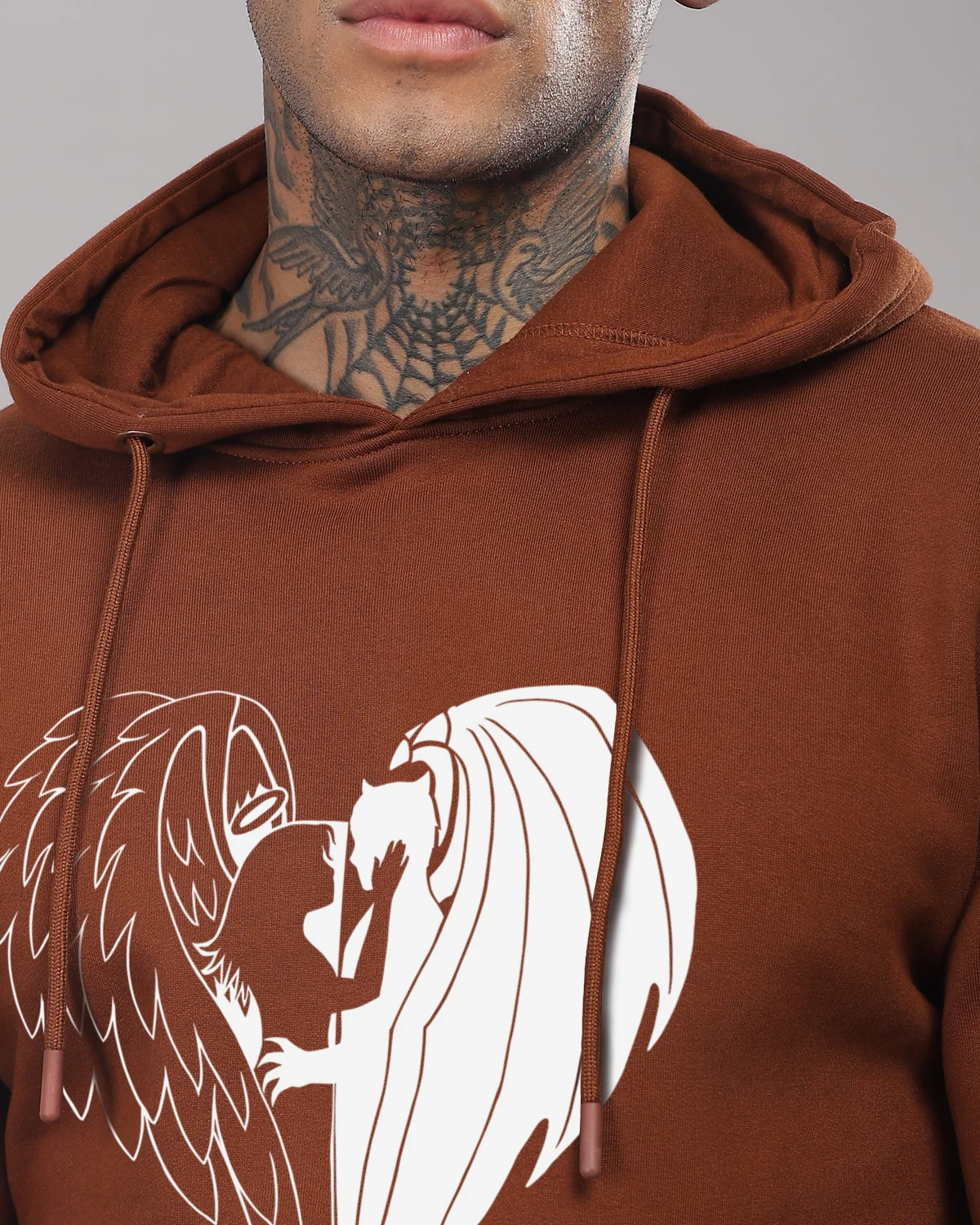 Men Downtown Brown Printed Hoodie - Image 5
