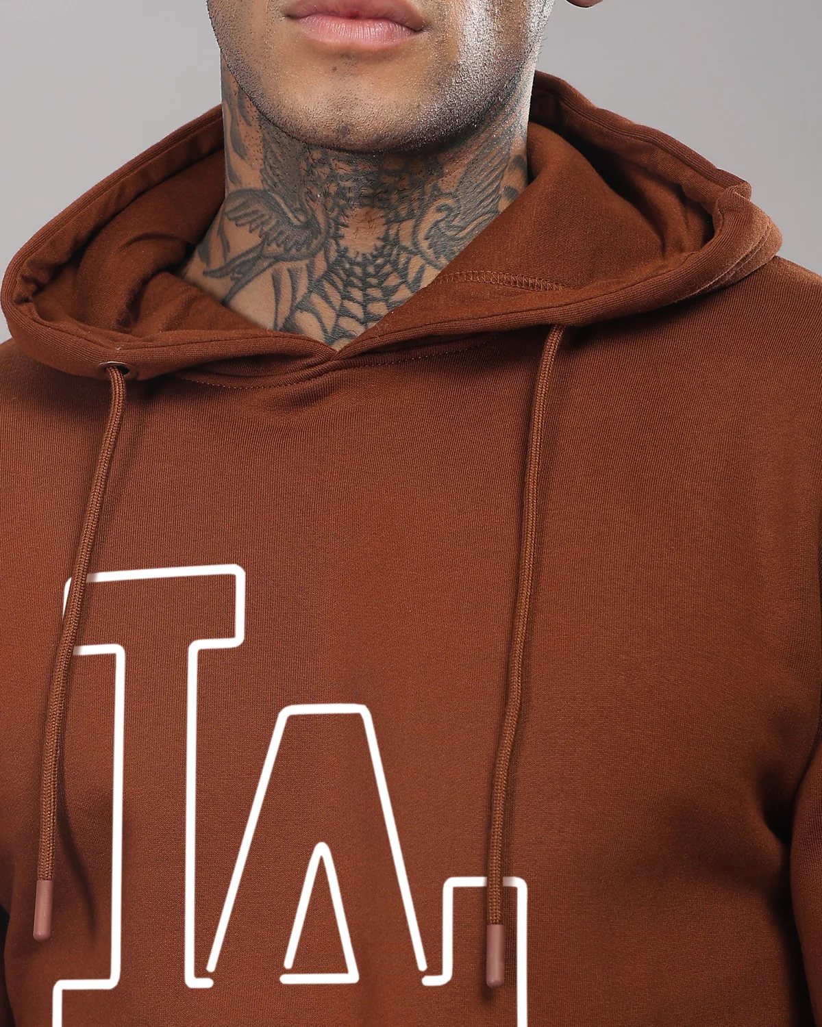 Men Downtown Brown Printed Hoodie - Image 5