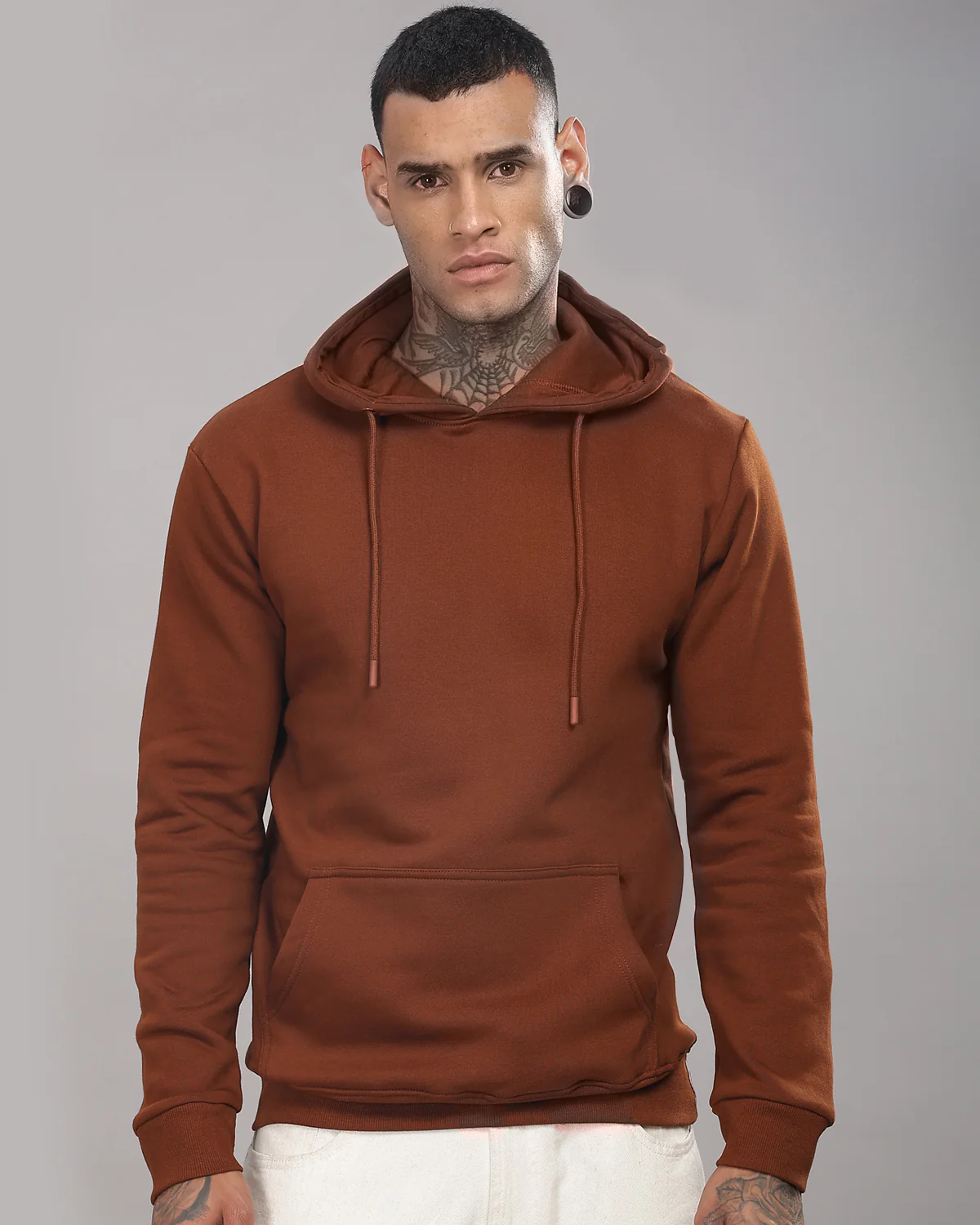 Men Downtown Brown Printed Hoodie - Image 2