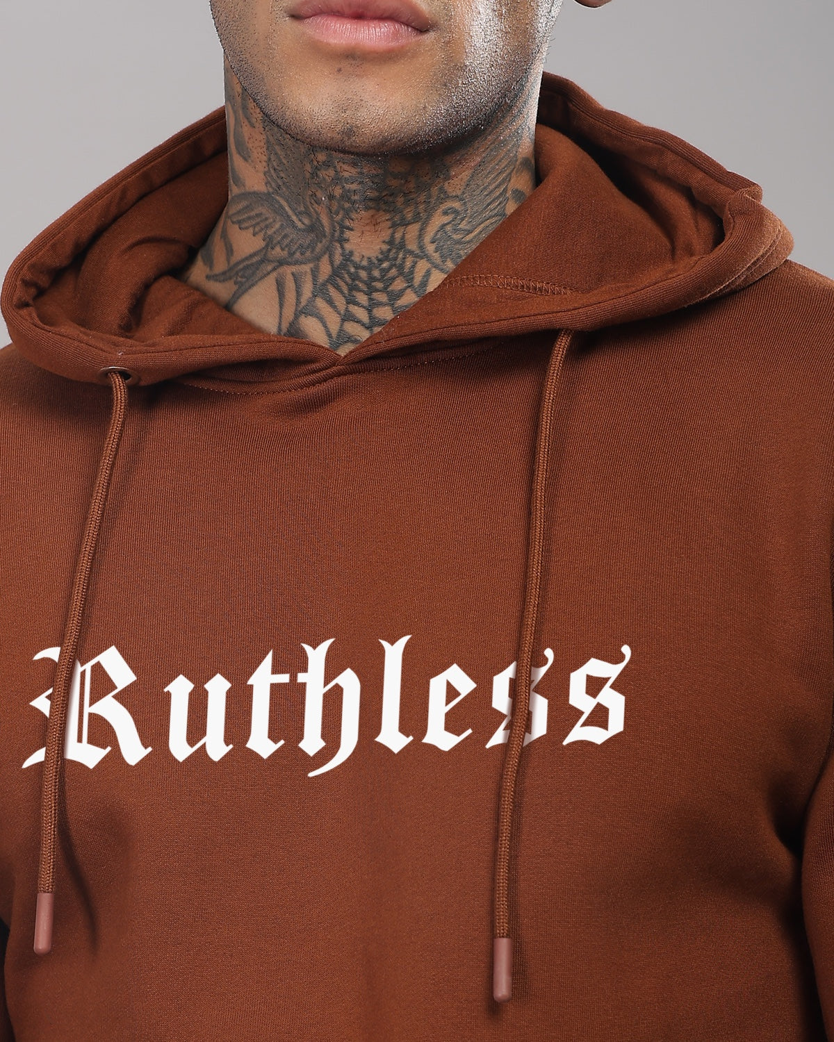 Men Downtown Brown Printed Hoodie - Image 4