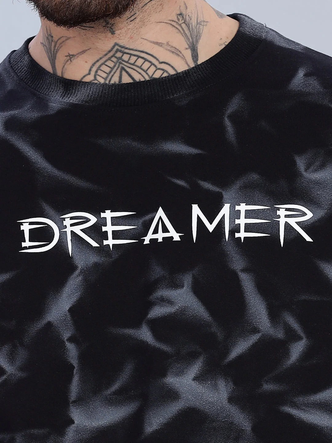 Men Dreamer Oversized Black T-Shirt - Image 4
