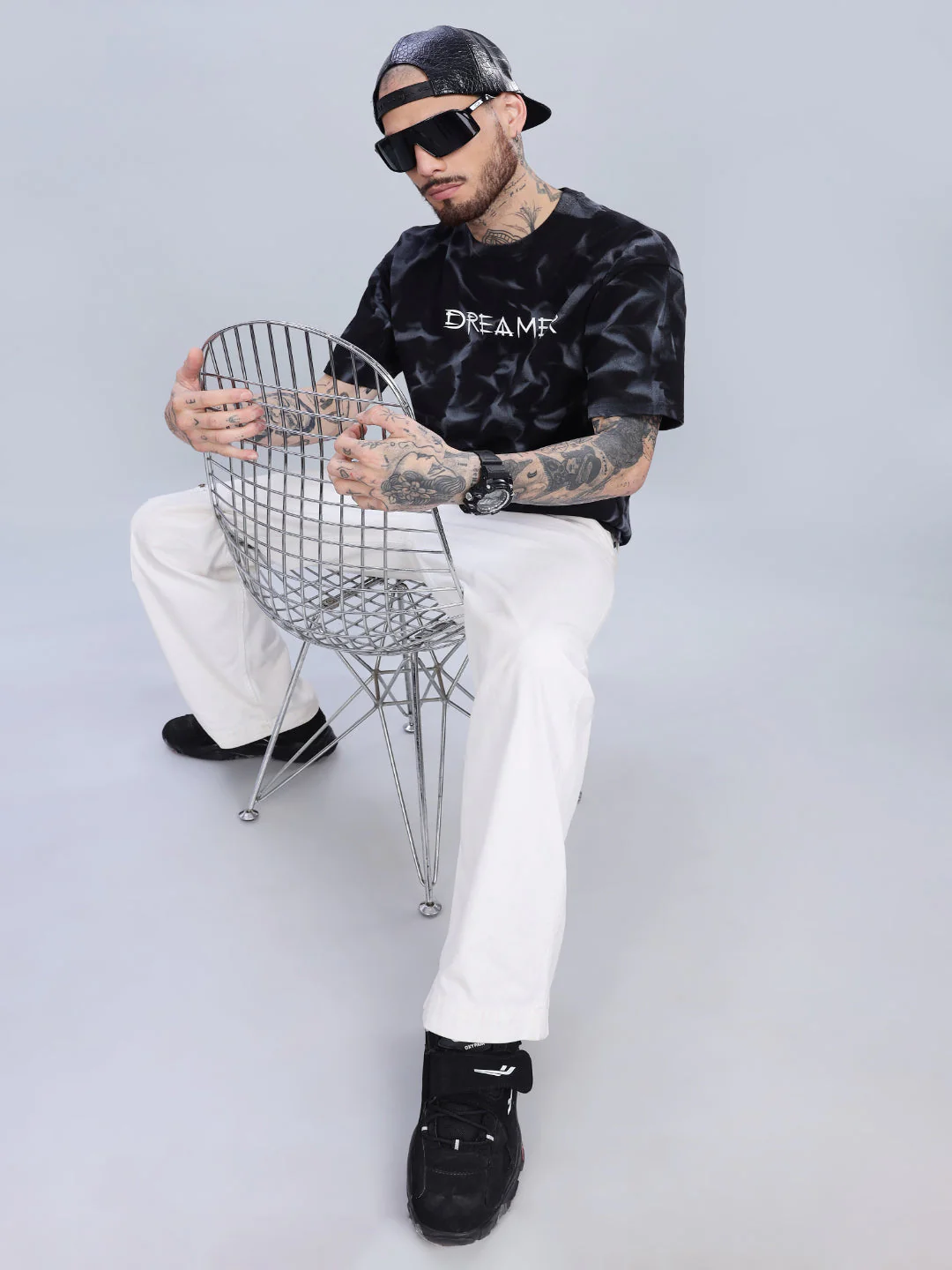 Men Dreamer Oversized Black T-Shirt - Image 6