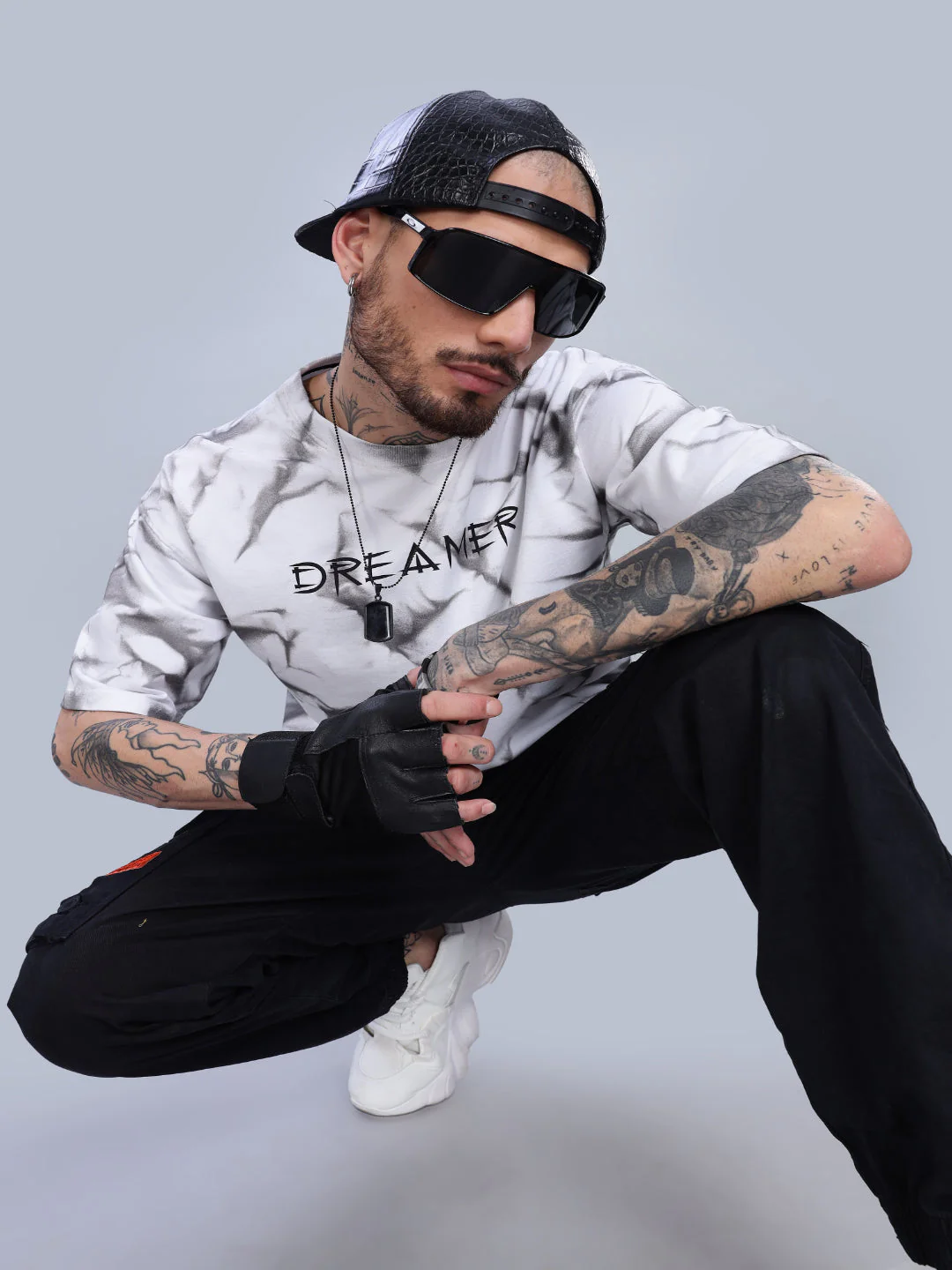 Men Dreamer Oversized Black T-Shirt - Image 7