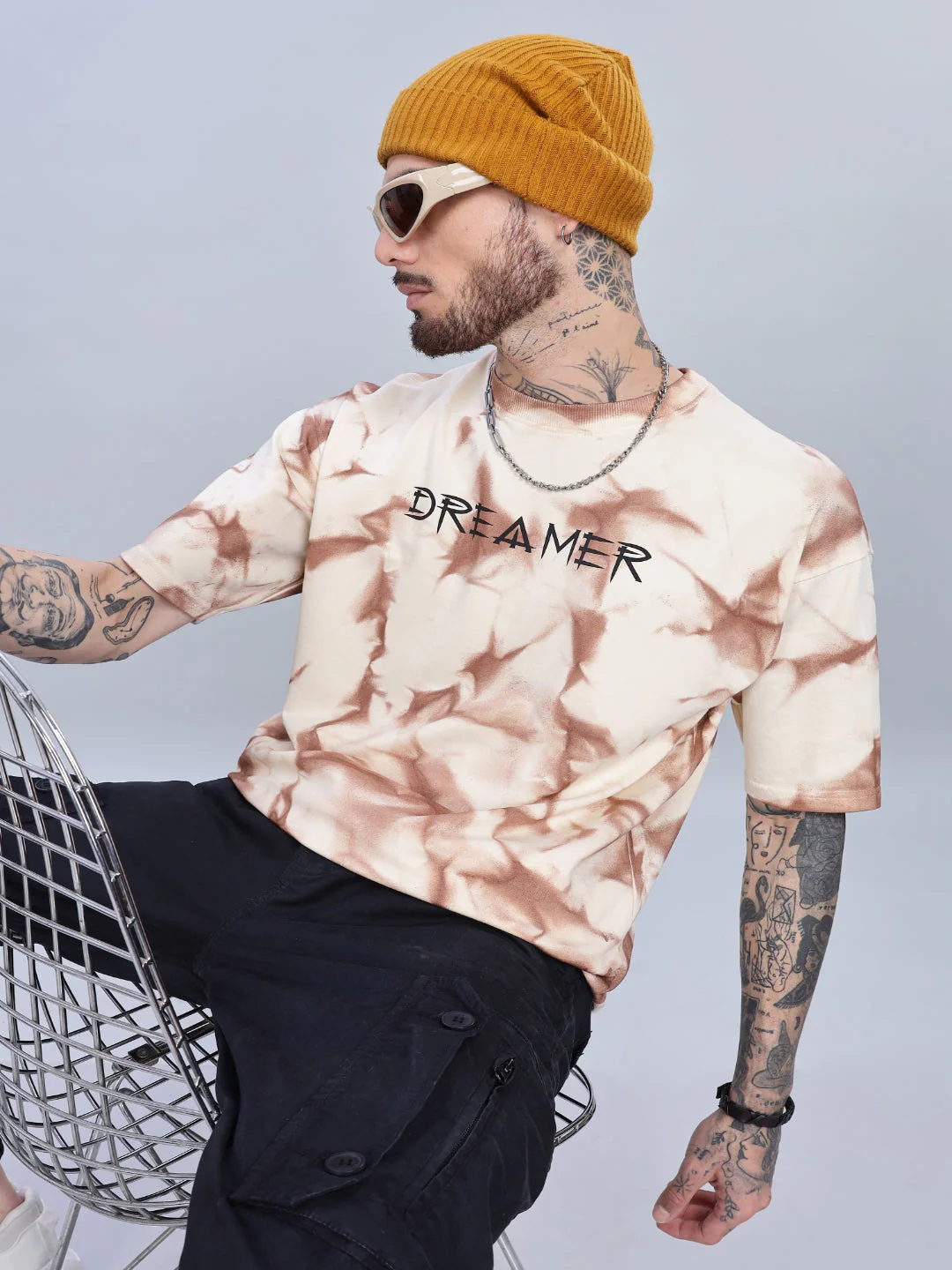 Men Dreamer Oversized Cream T-Shirt