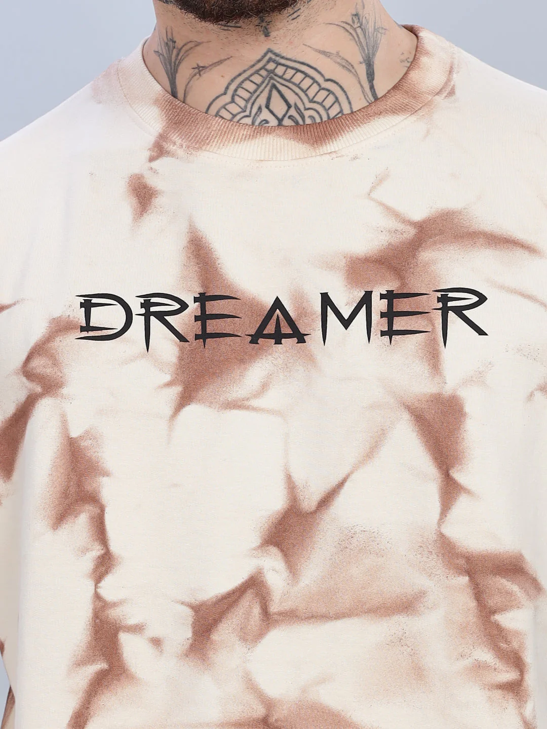 Men Dreamer Oversized Cream T-Shirt - Image 4