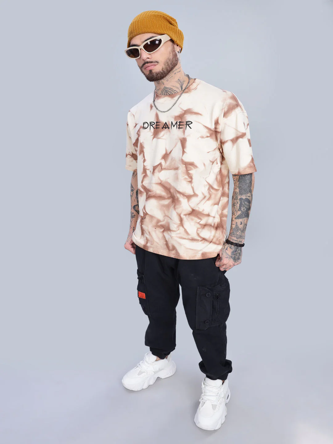 Men Dreamer Oversized Cream T-Shirt - Image 6