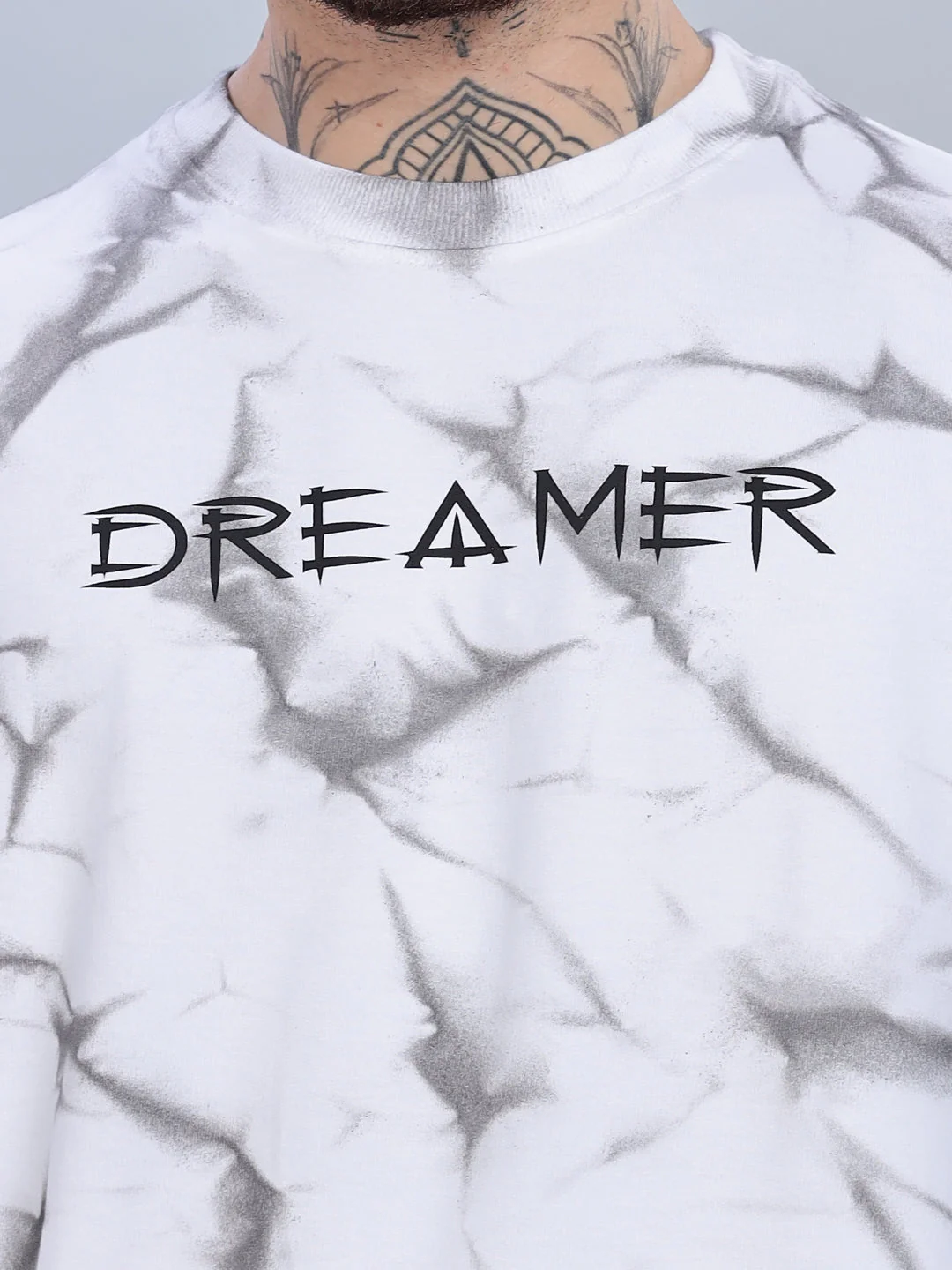 Men Dreamer Oversized White T-Shirt - Image 4
