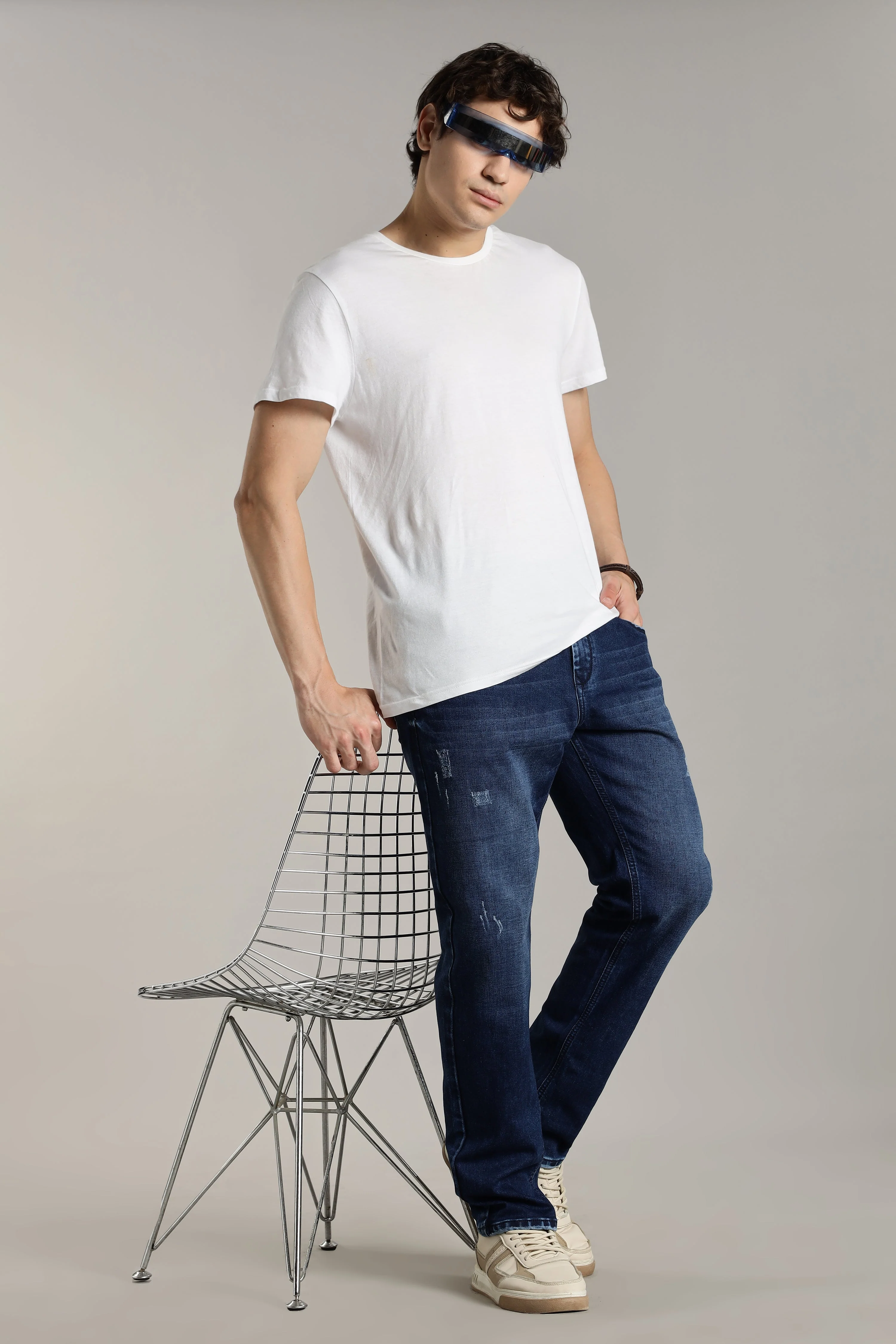 Men Dusty Blue Flint Jeans - Image 5