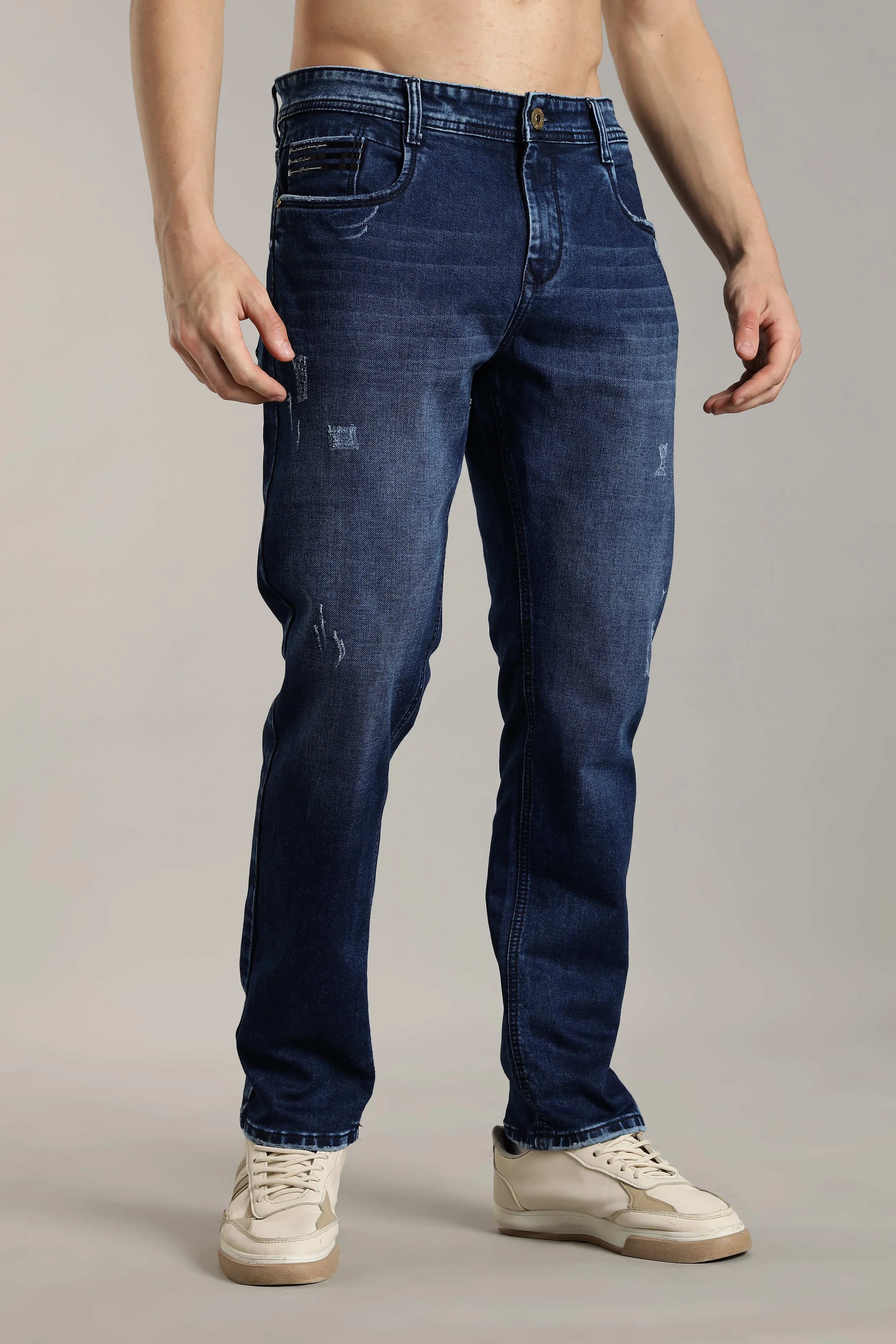 Men Dusty Blue Flint Jeans - Image 6