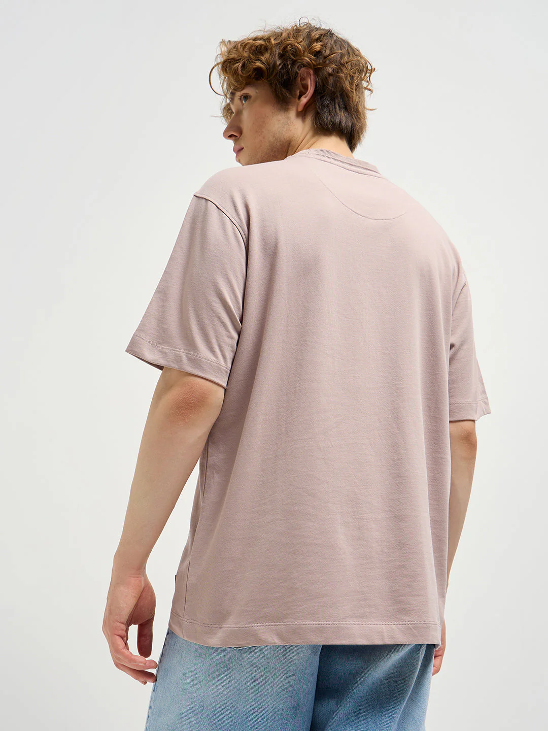 Men Dusty Pink Graphic Tee - Image 2