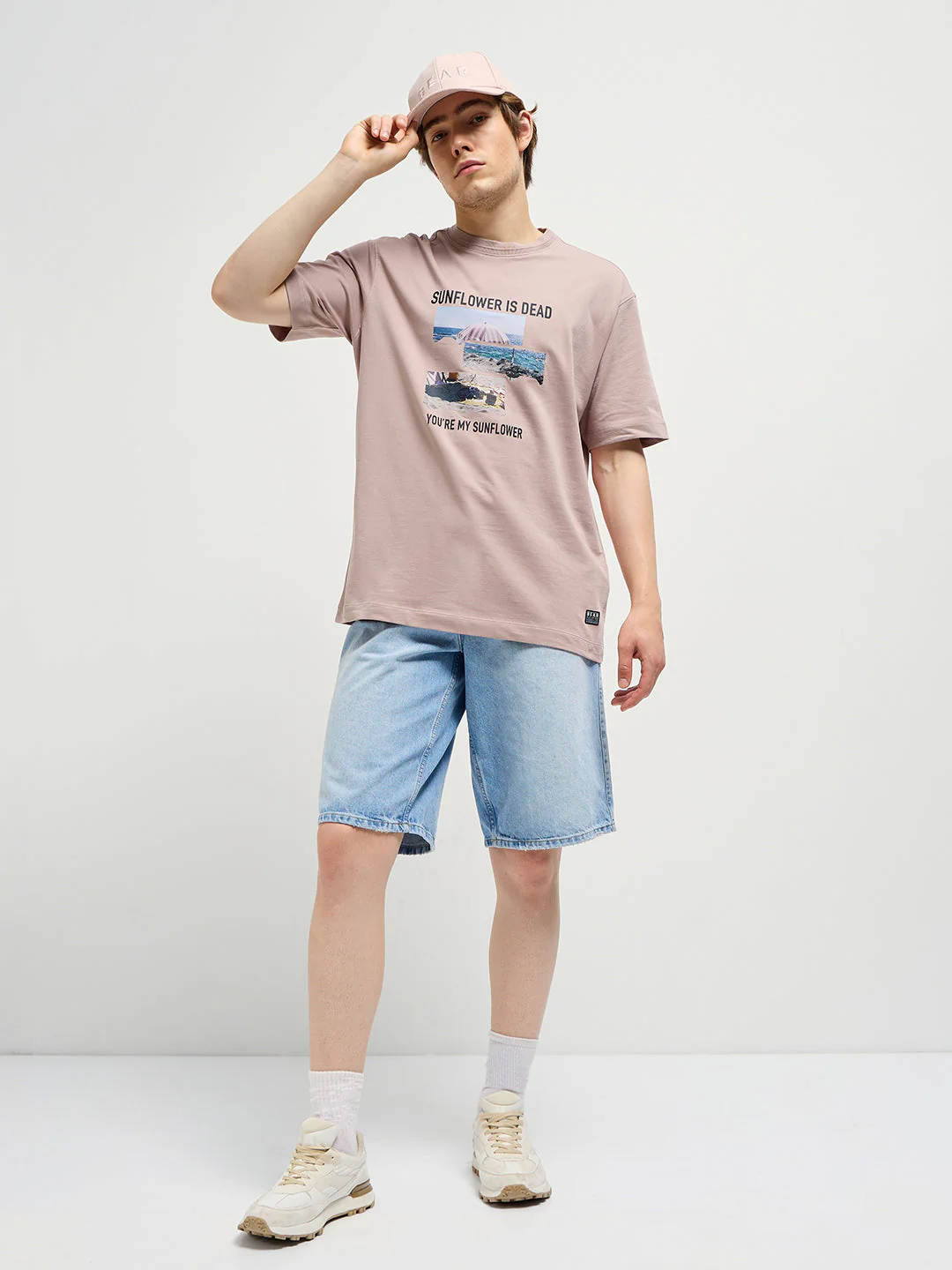 Men Dusty Pink Graphic Tee - Image 4