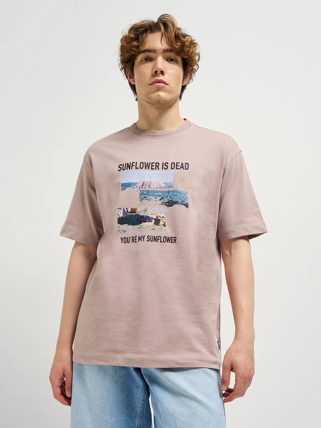 Men Dusty Pink Graphic Tee - Image 6