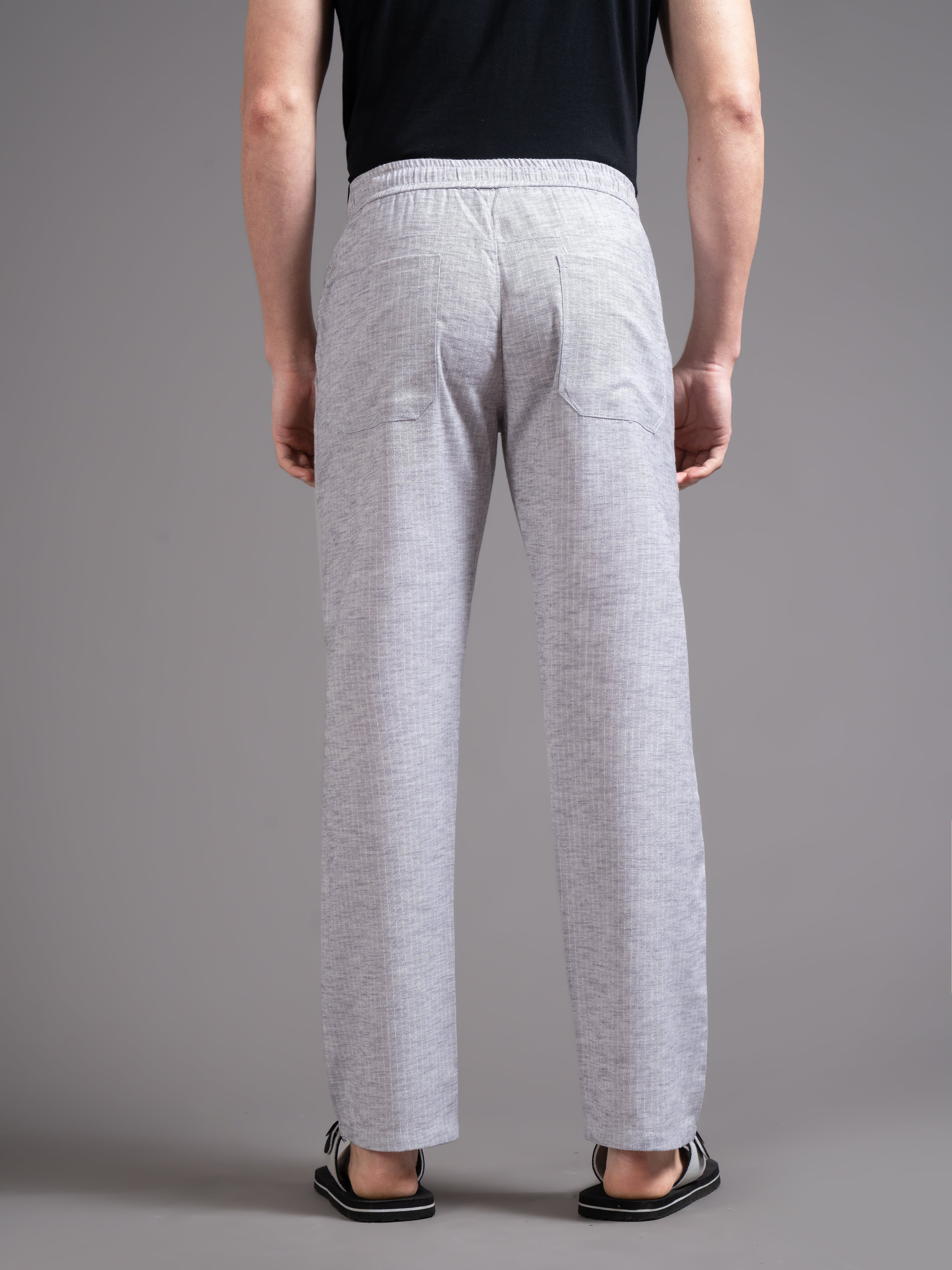 Men Eden Silver Striped Linen Pant - Image 2