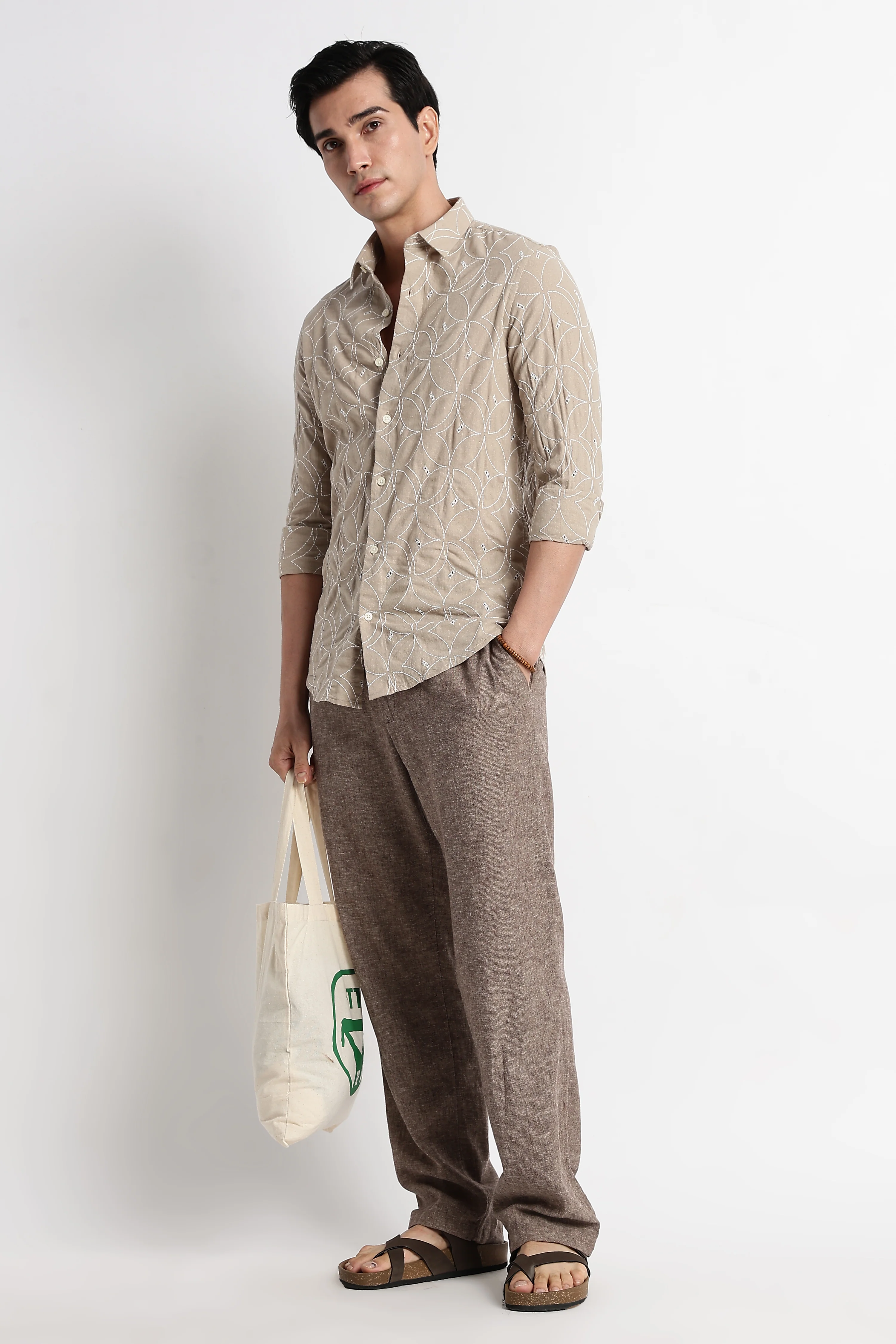 Men Embroided Cotton Shirt - Image 4