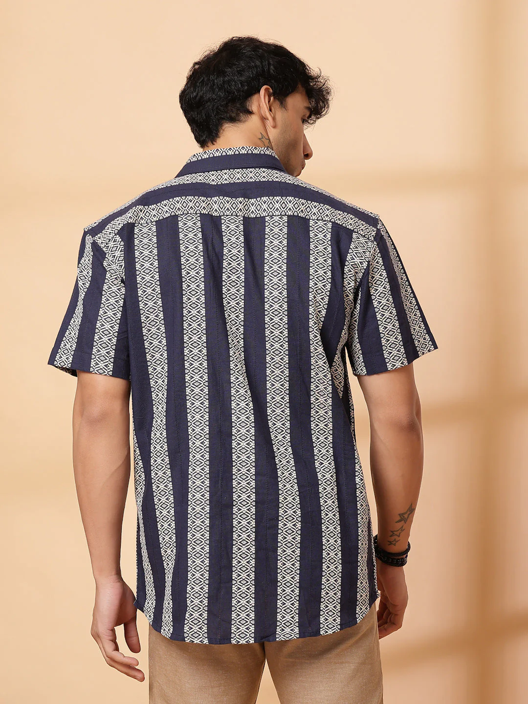 Men Embroidered Cuban Collar Shirt - Image 2