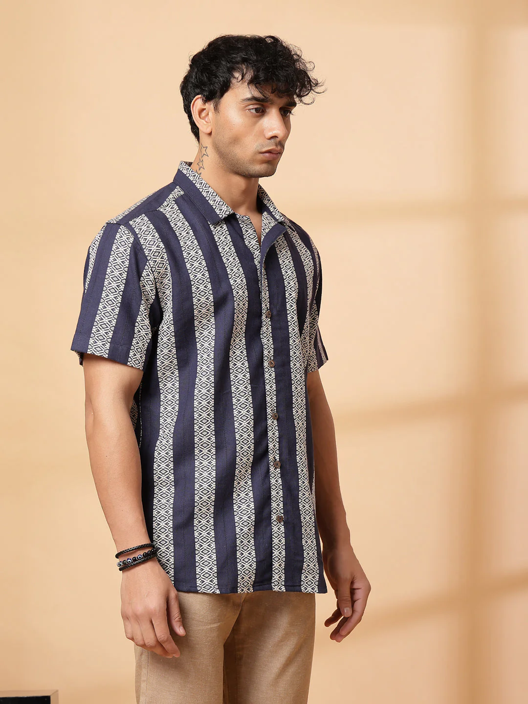Men Embroidered Cuban Collar Shirt - Image 3