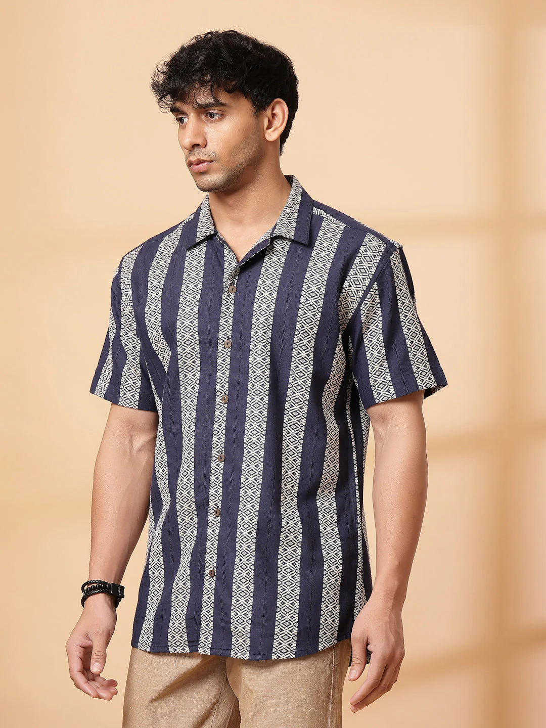 Men Embroidered Cuban Collar Shirt - Image 4