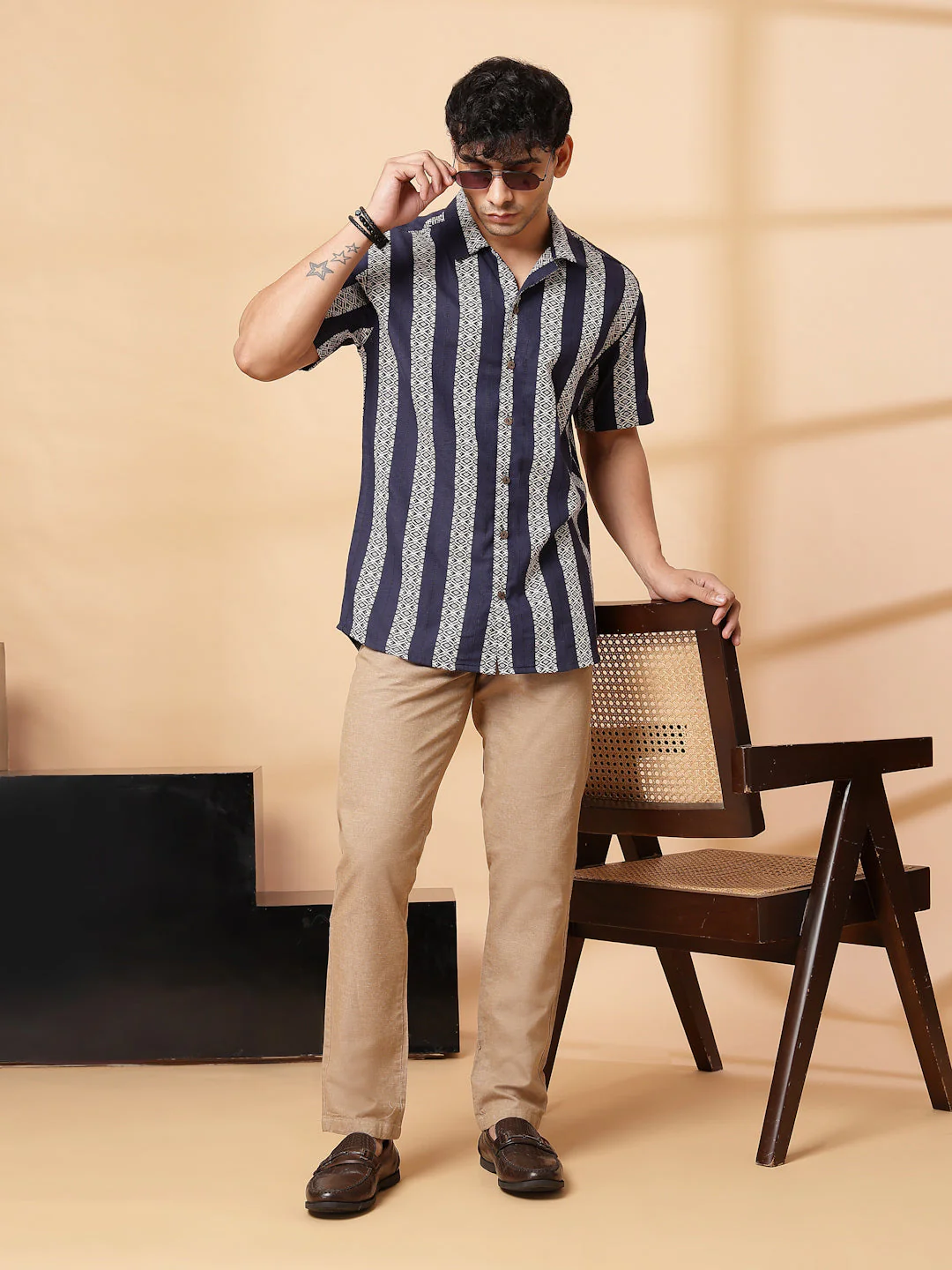 Men Embroidered Cuban Collar Shirt - Image 5
