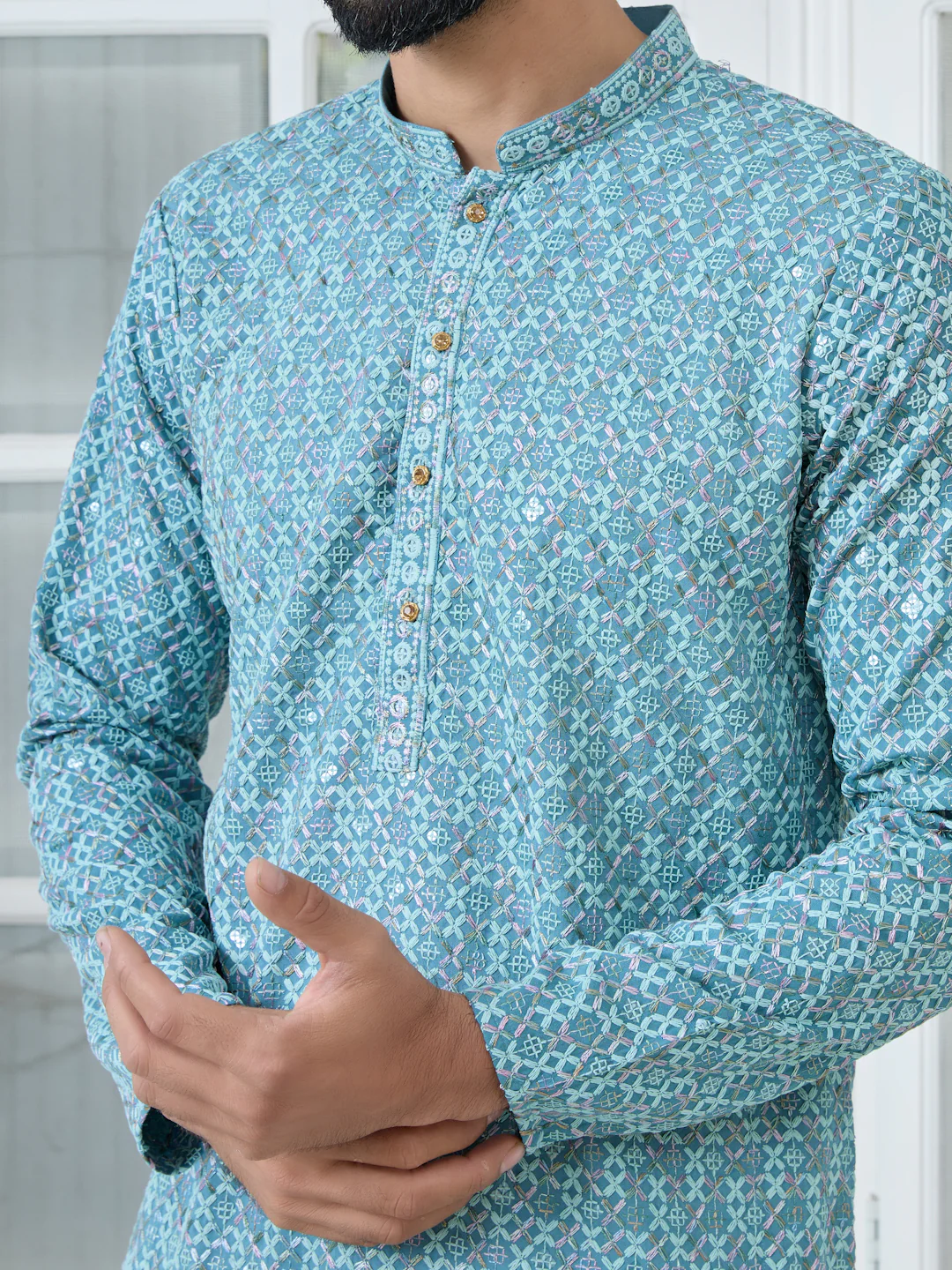 Men Embroidered Kurta - Image 2