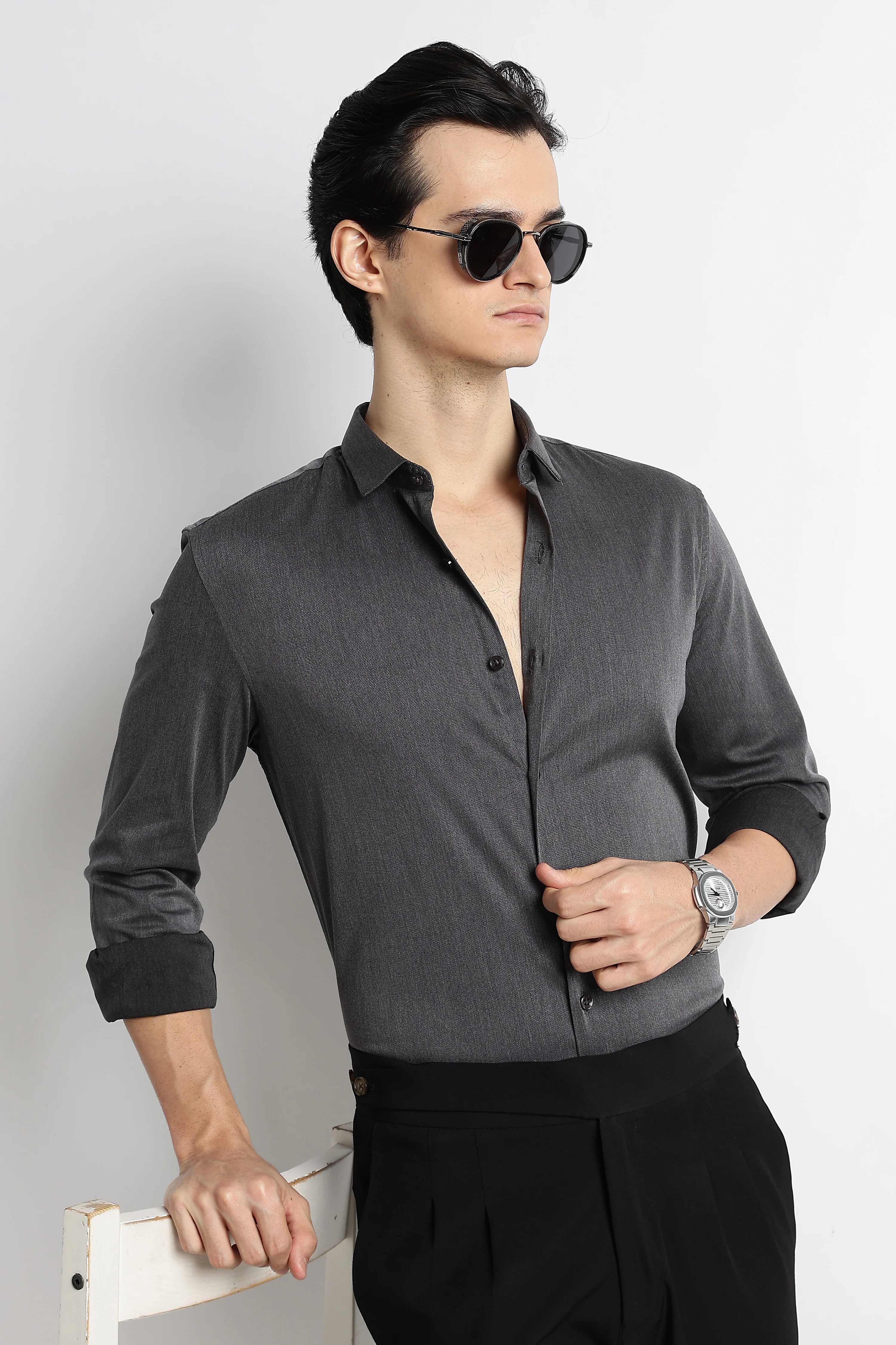 Men Essential Poly-Lycra Shirt - Image 2