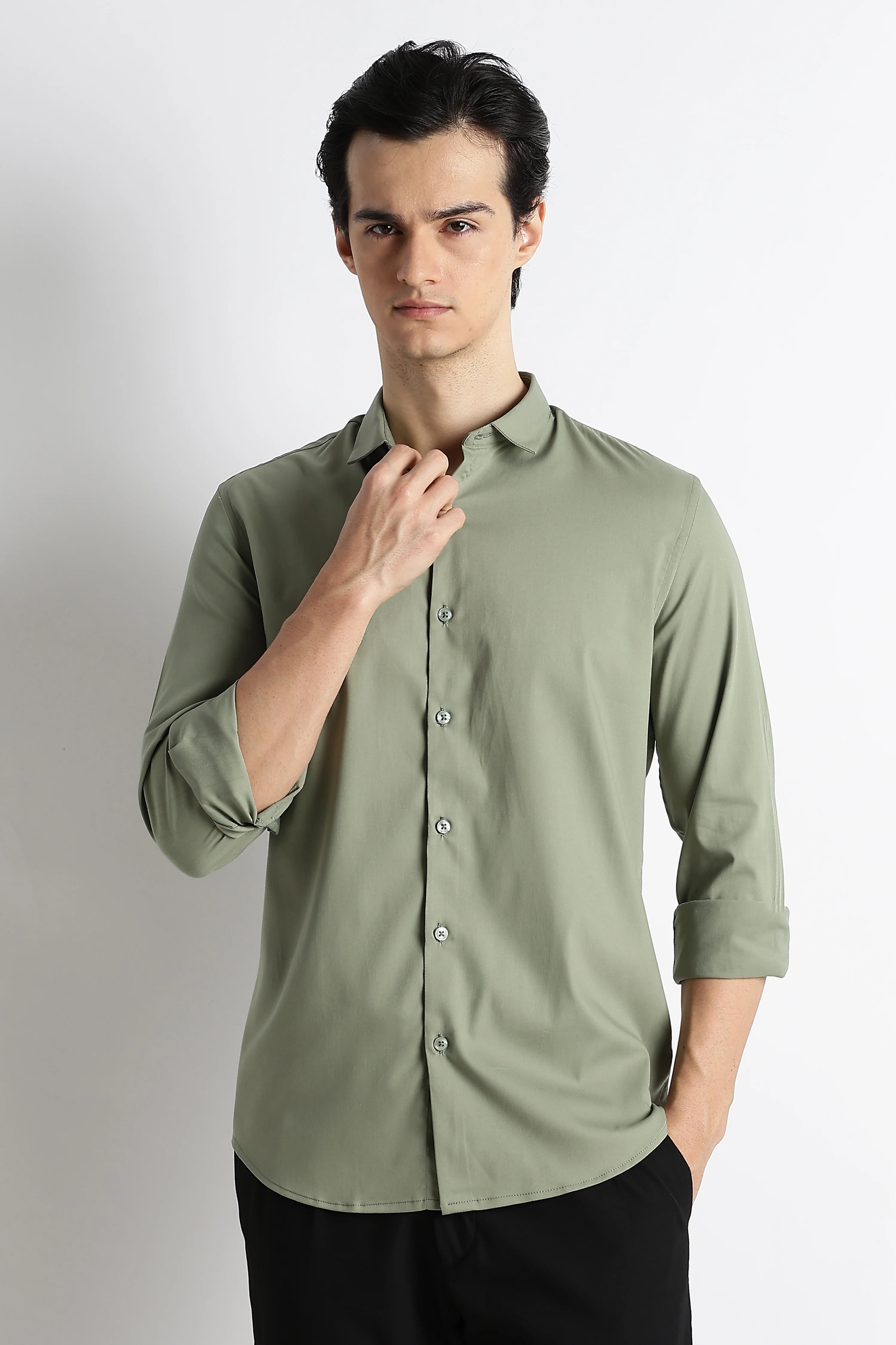 Men Essential Poly-Lycra Shirt - Image 2