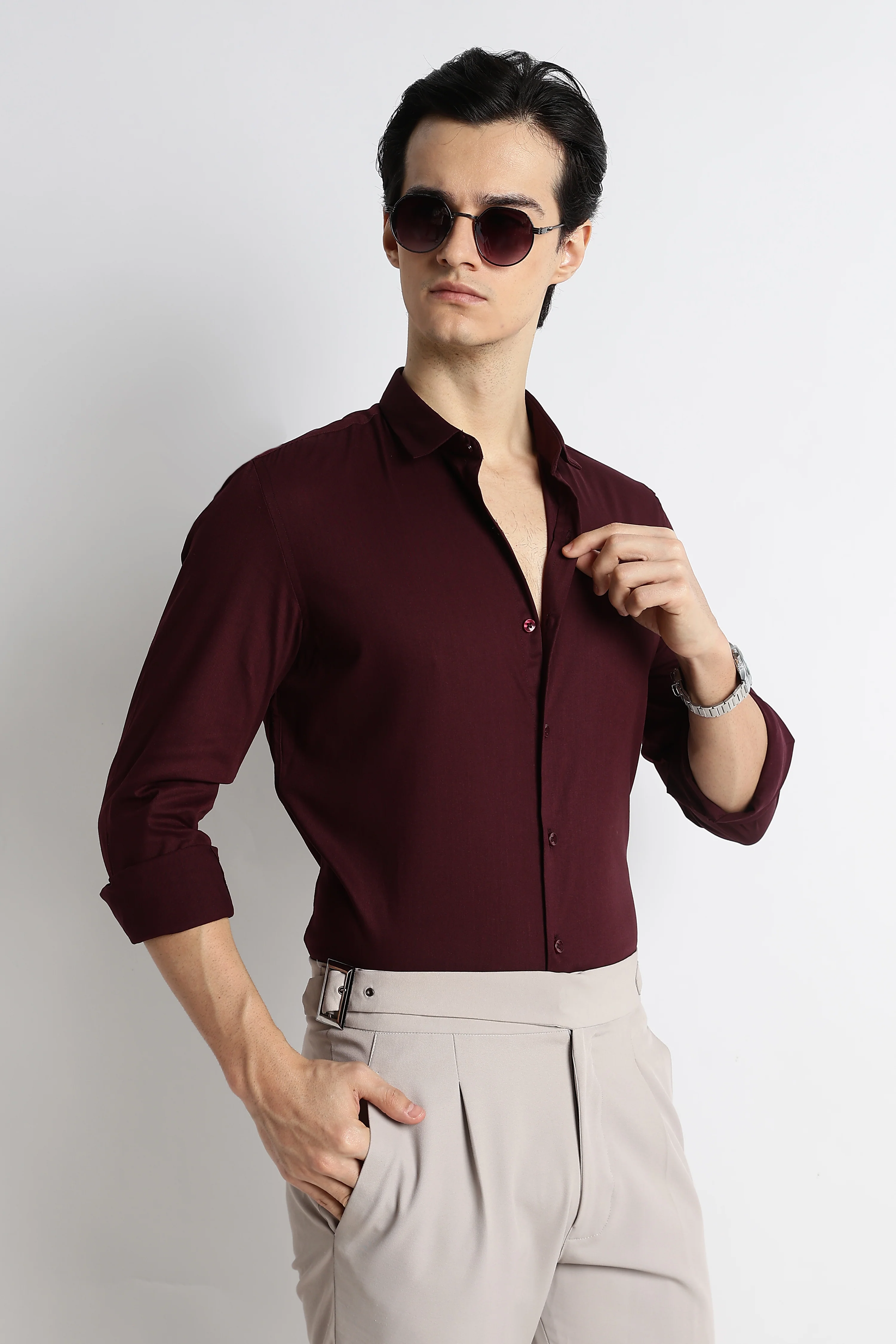 Men Essential Poly-Lycra Shirt - Image 4