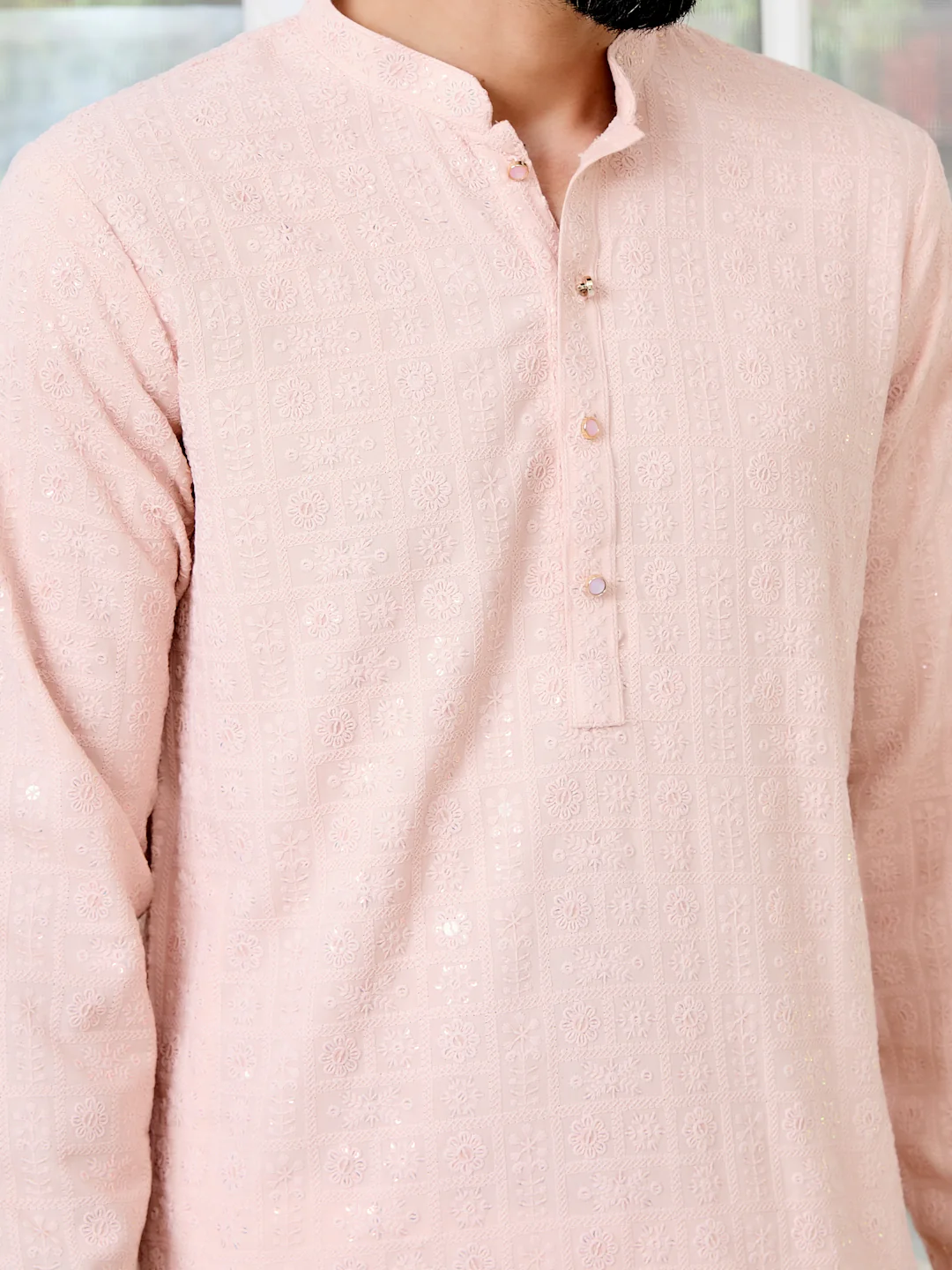 Men Ethnic Motifs Sequins Embroidered Kurta - Image 2