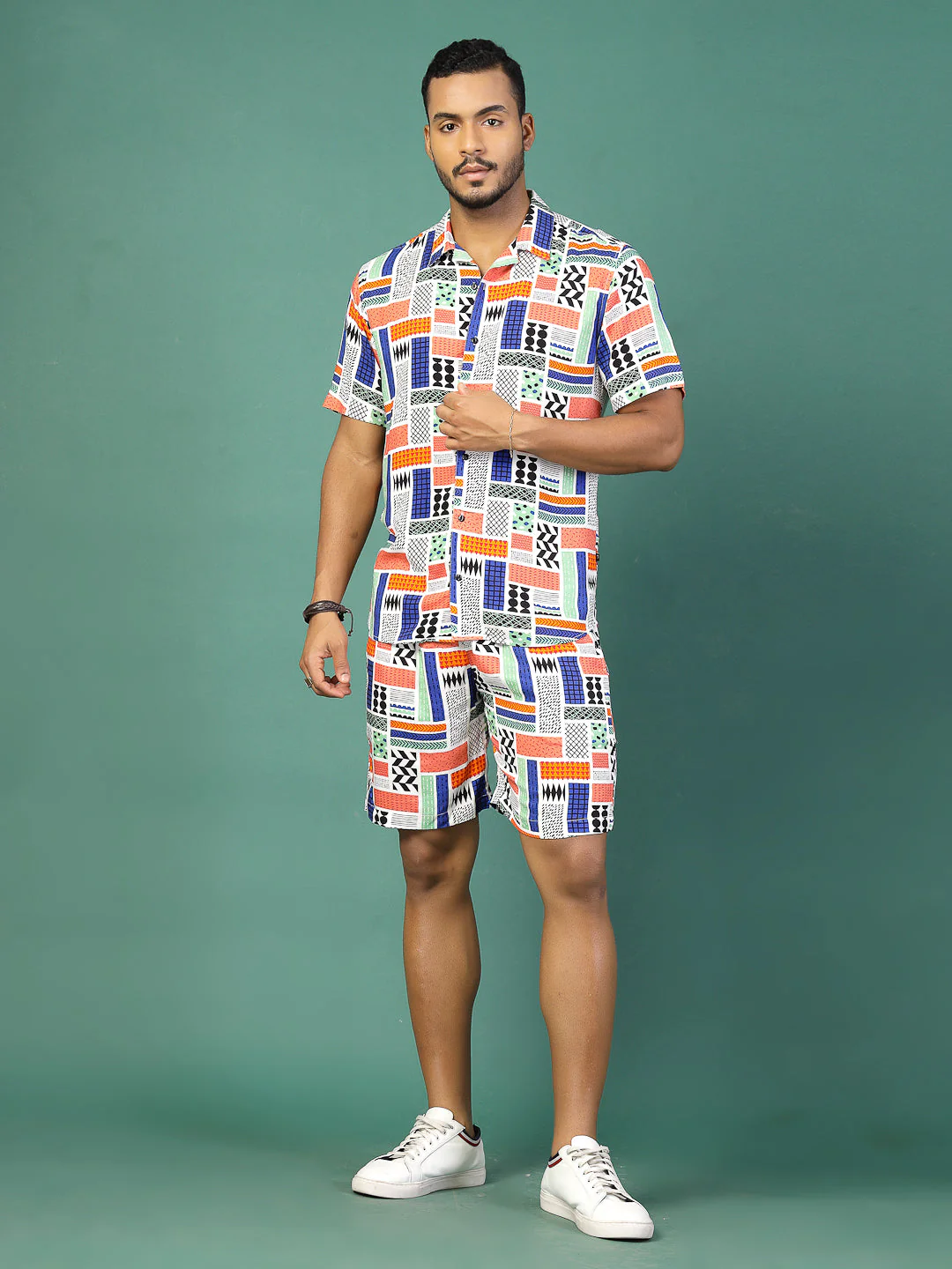 Men Ethnic Rayon Cuban Collar Coord Set - Image 4