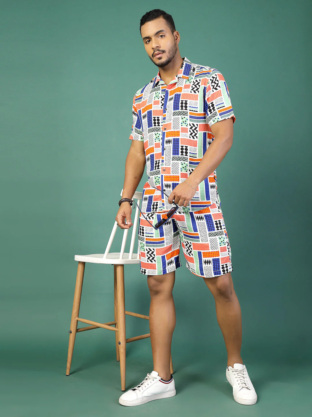 Men Ethnic Rayon Cuban Collar Coord Set - Image 5