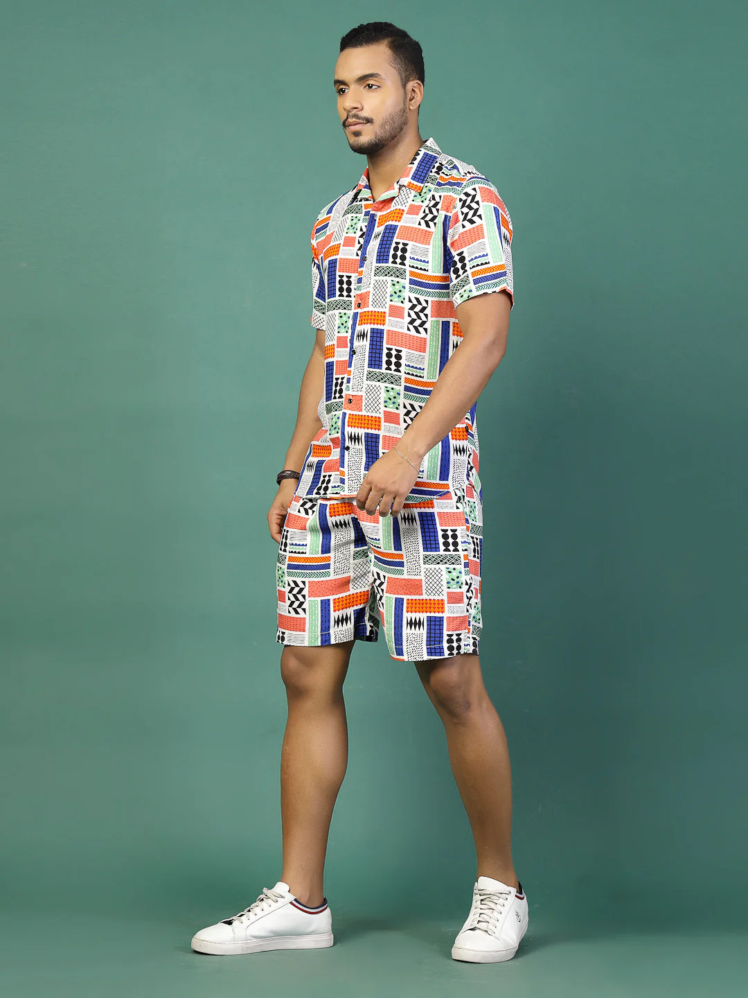 Men Ethnic Rayon Cuban Collar Coord Set - Image 7
