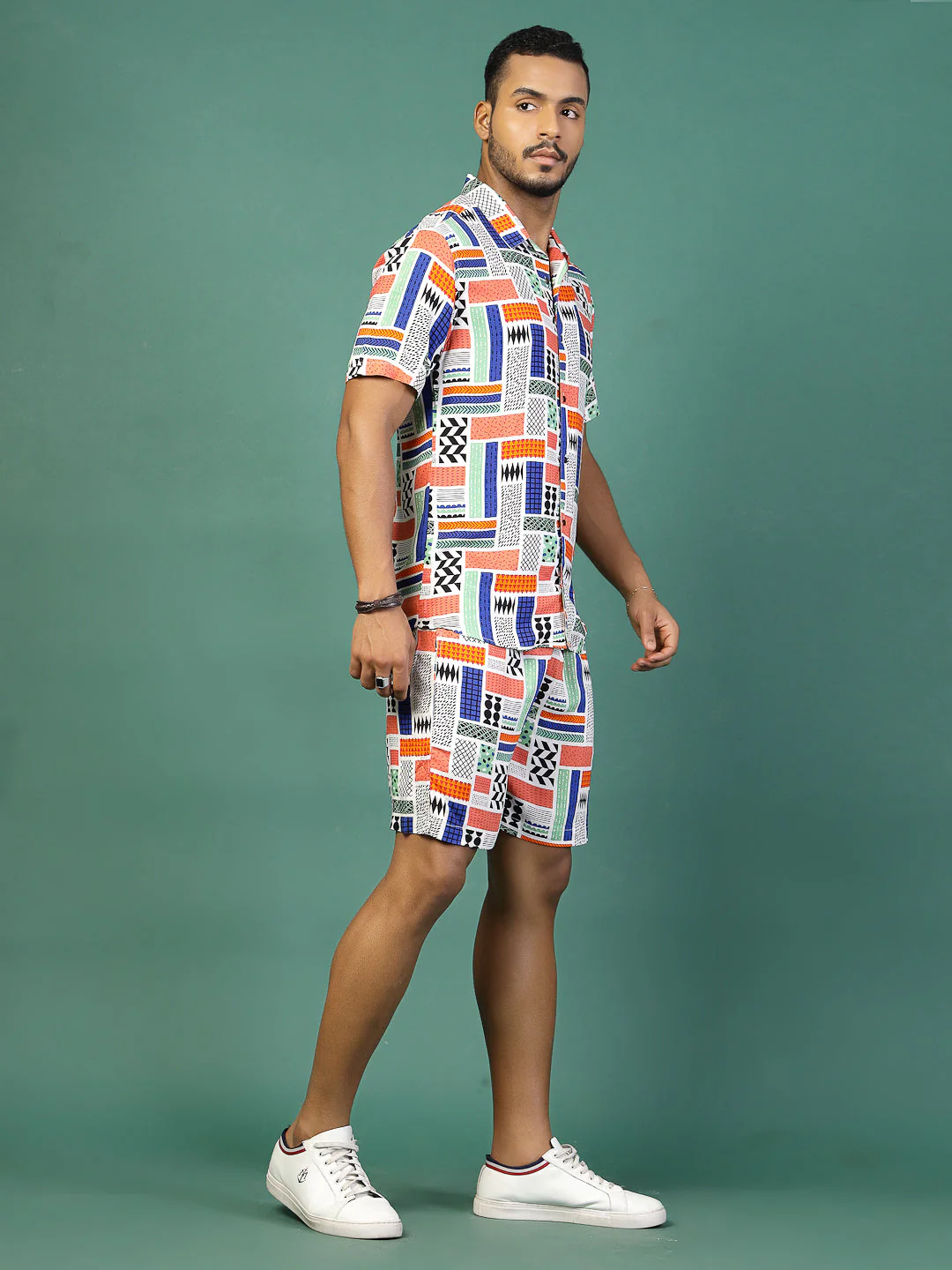Men Ethnic Rayon Cuban Collar Coord Set - Image 8