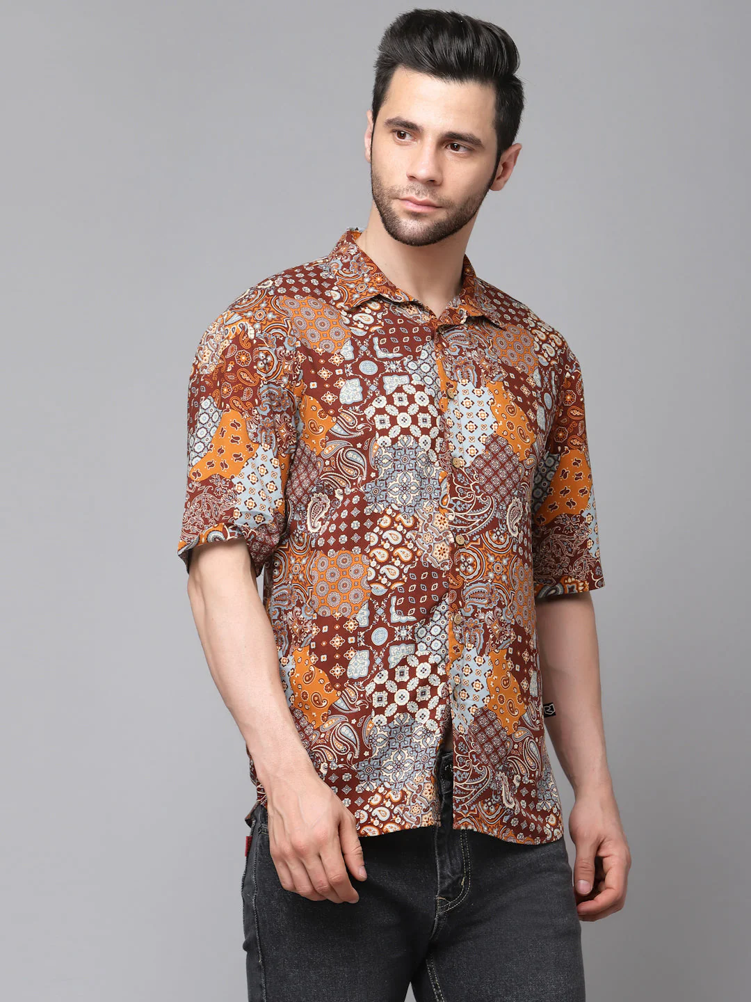 Men Exotic Hawaiian Shirt With Drop Shoulders - Image 3