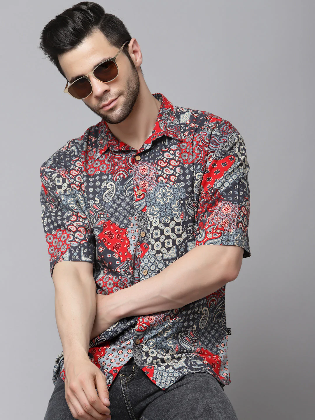 Men Exotic Hawaiian Shirt With Drop Shoulders - Image 5