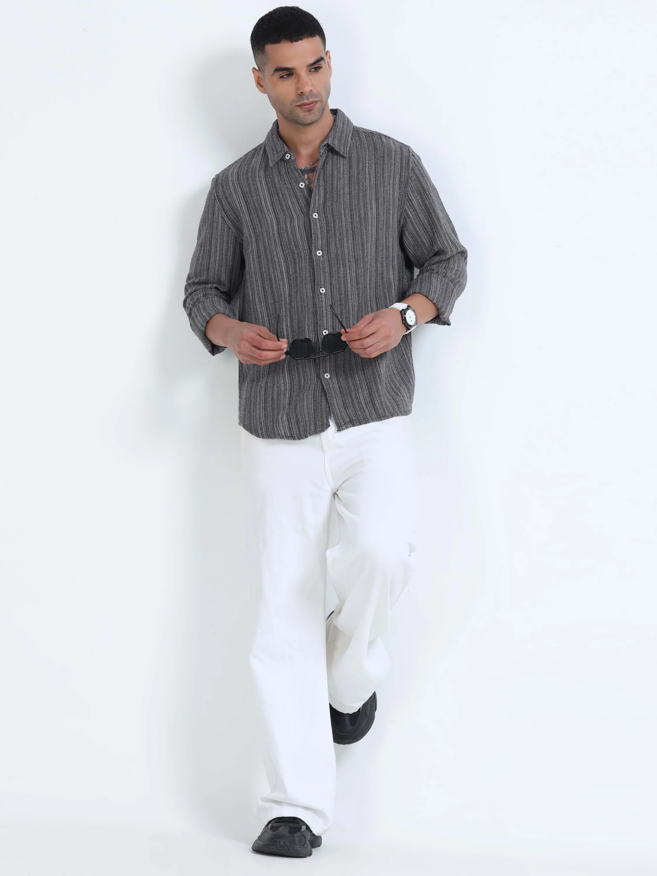 Men Fashion Black Stripe Shirt - Image 6
