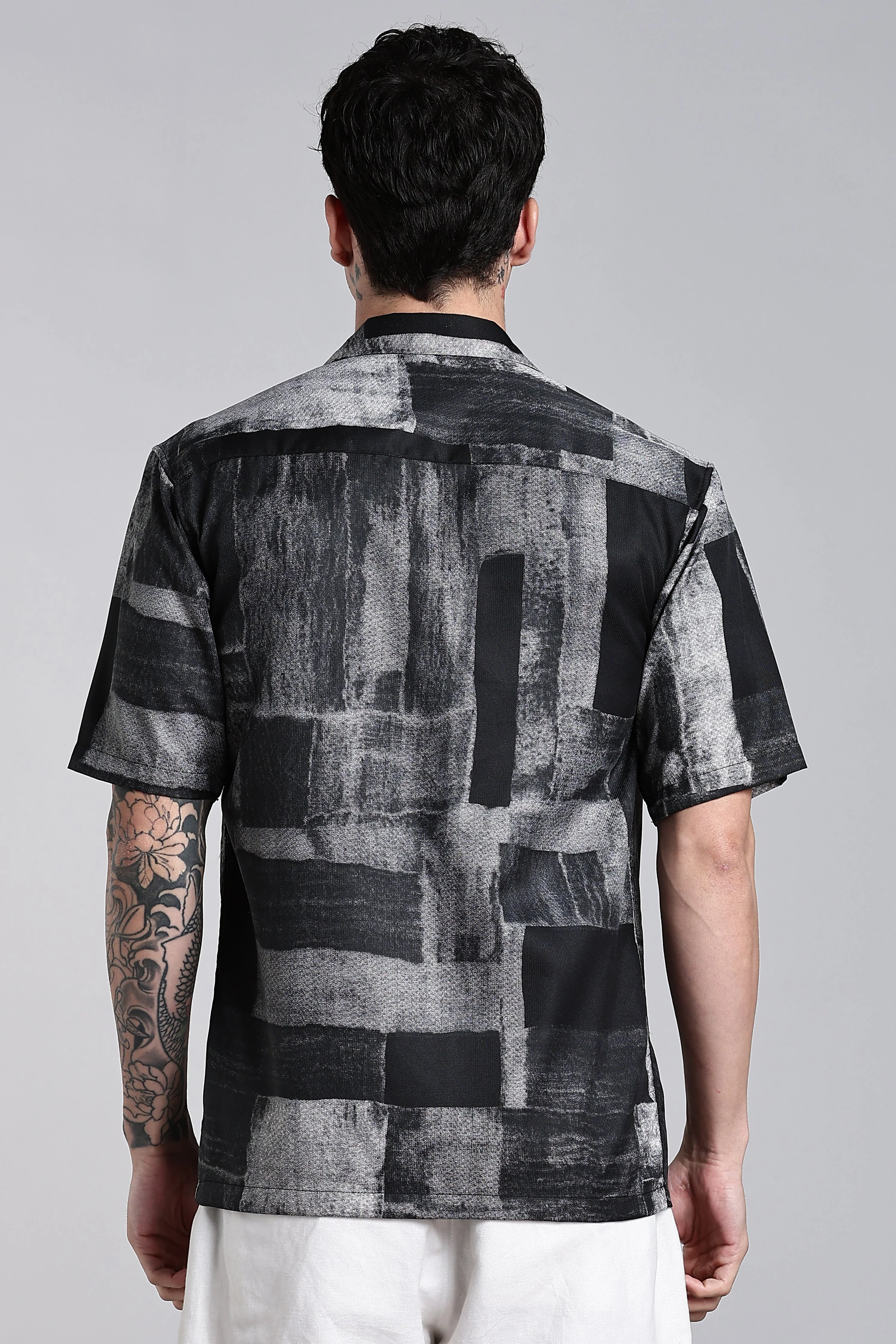 Men Fiero Black Abstract Shirt - Image 2
