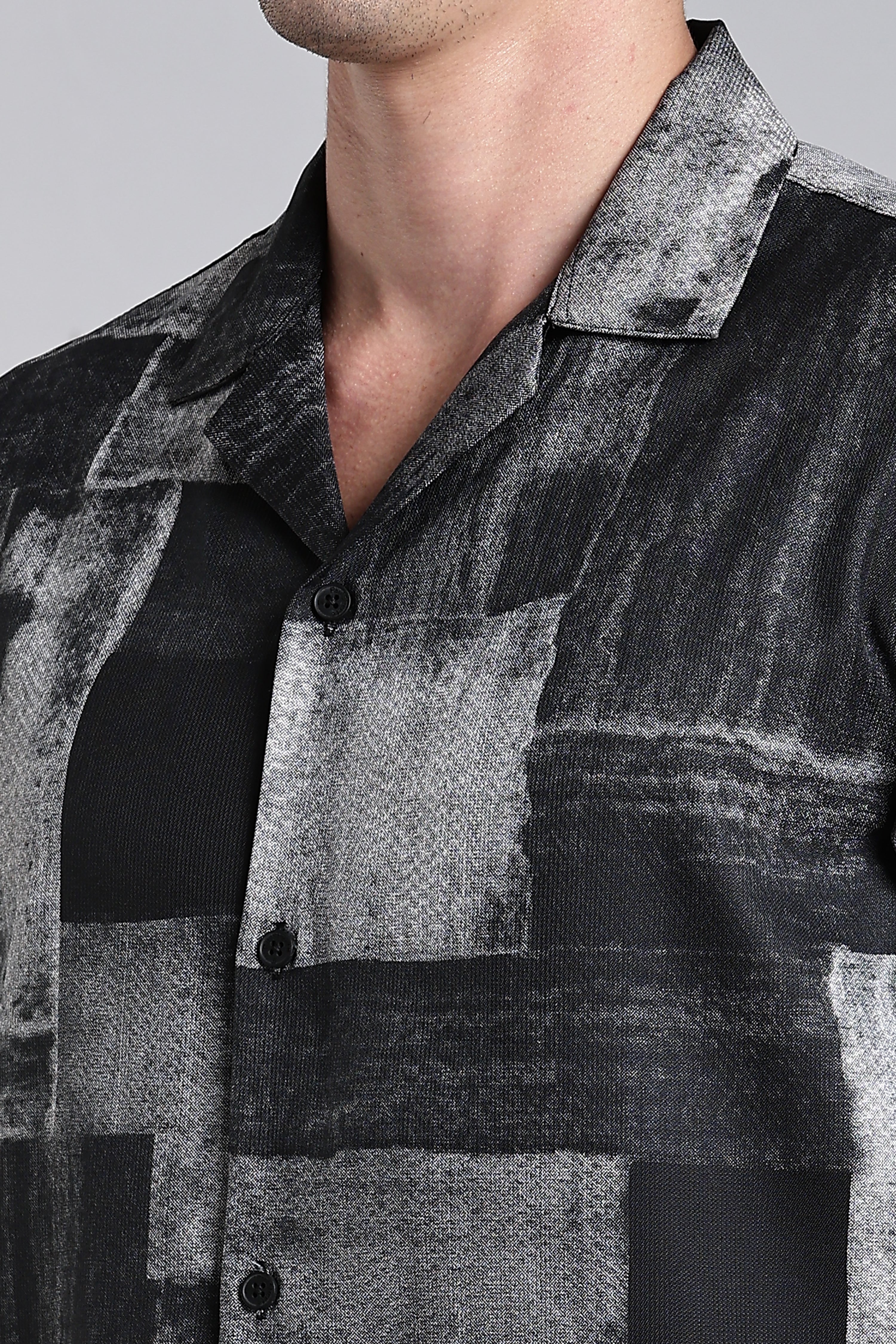 Men Fiero Black Abstract Shirt - Image 4
