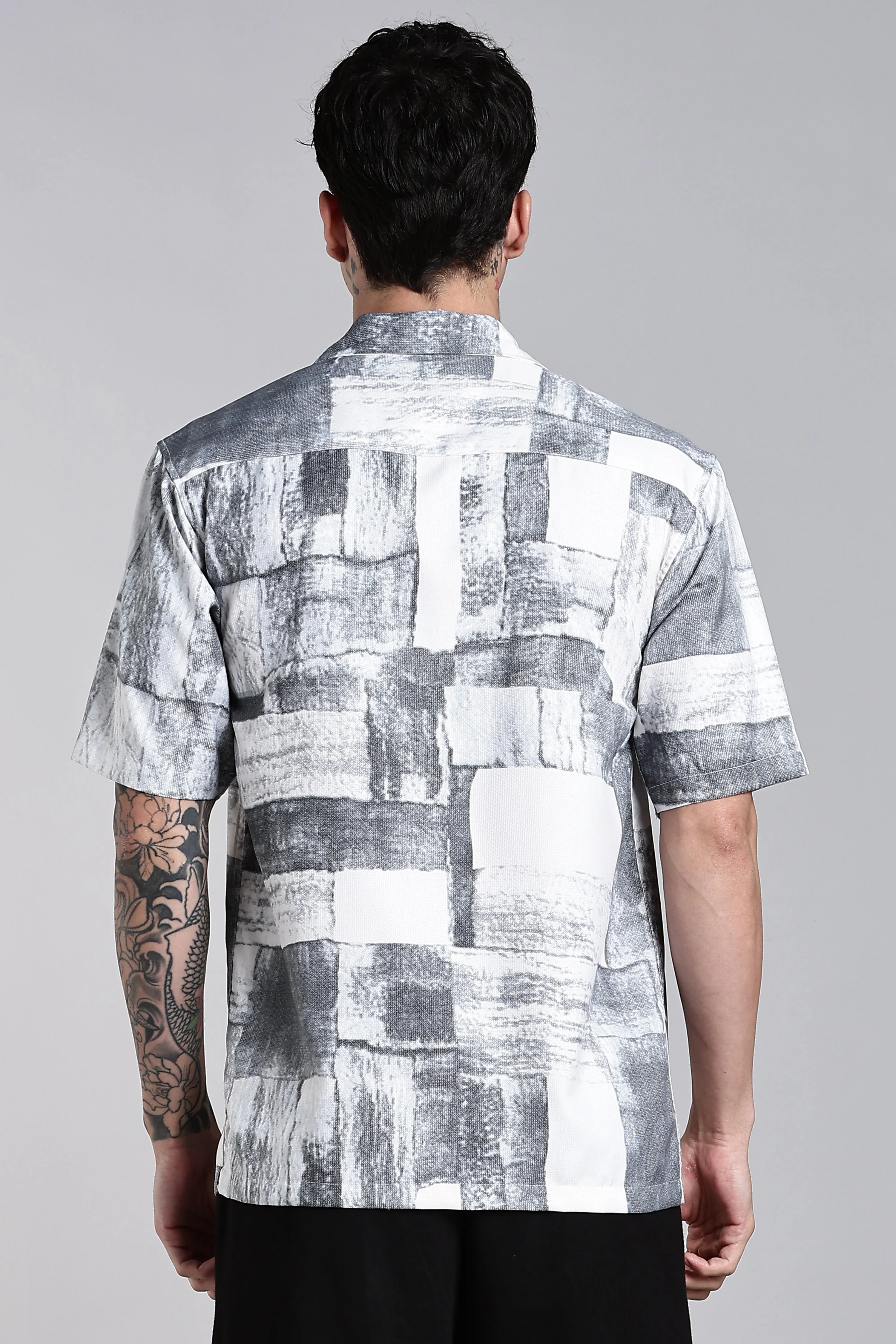 Men Fiero White Abstract Shirt - Image 2
