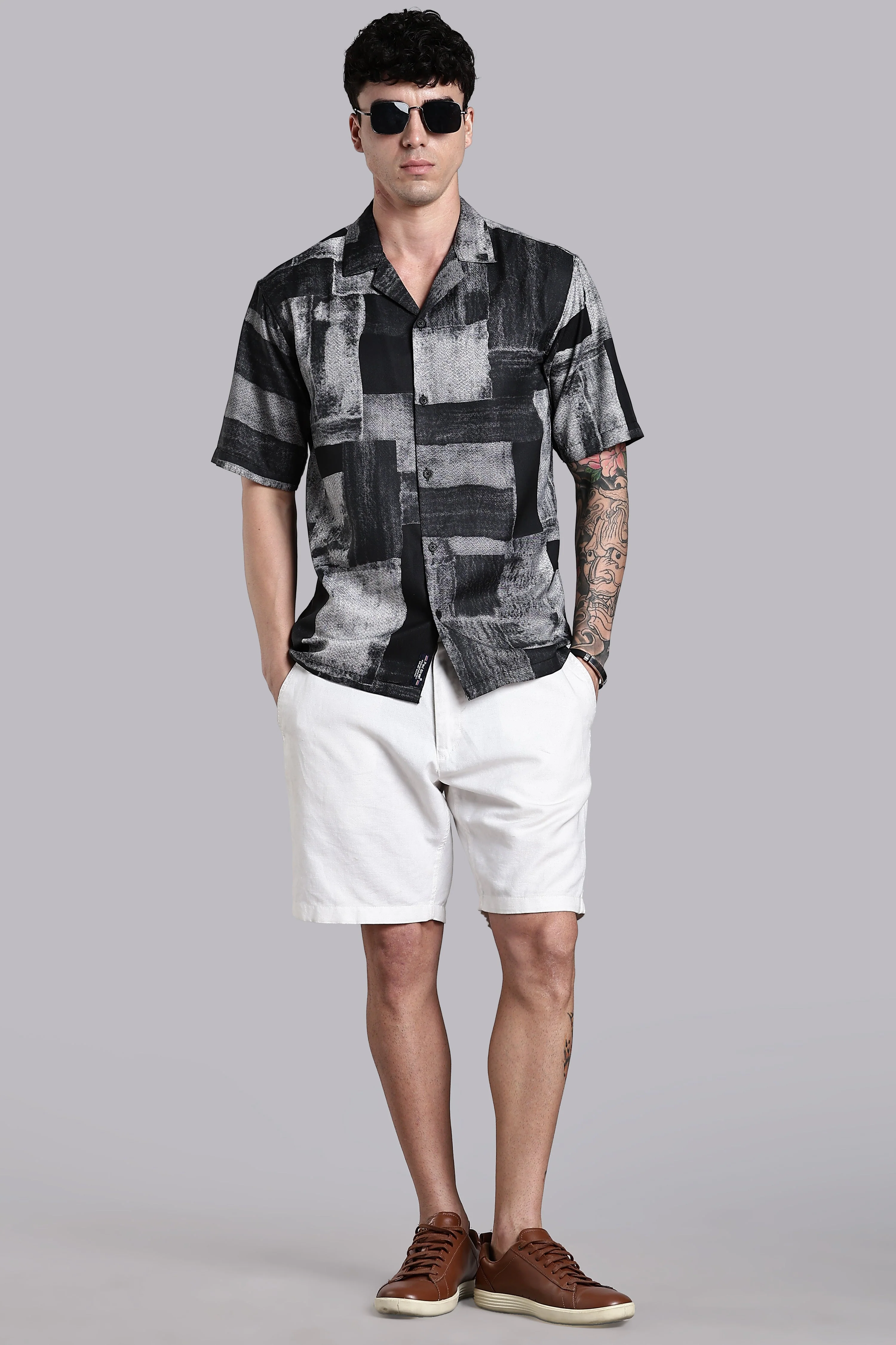 Men Fiero White Abstract Shirt - Image 6