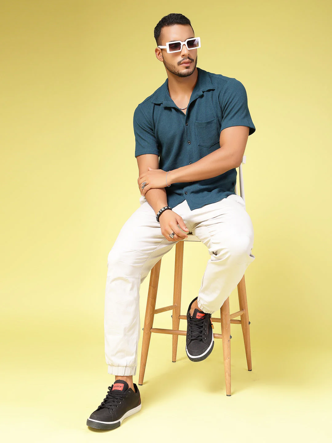 Men Find Your Perfect Waffle Knit Solid Shirt