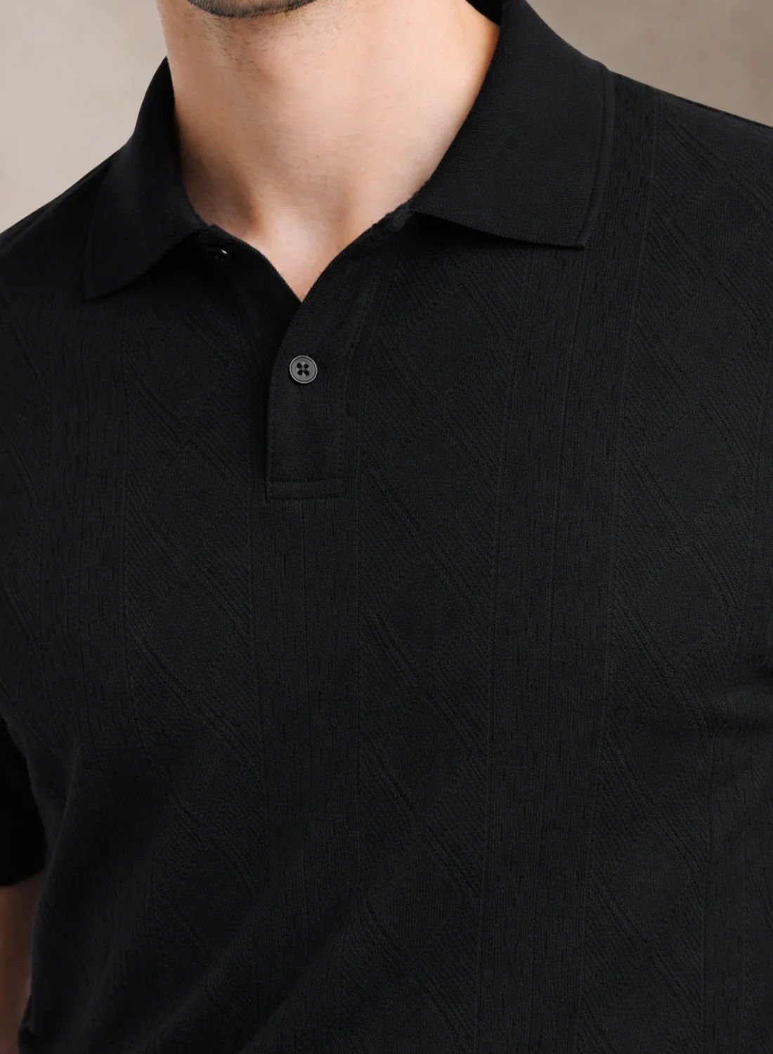 Men Flat Knit Polo T-Shirt - Image 2