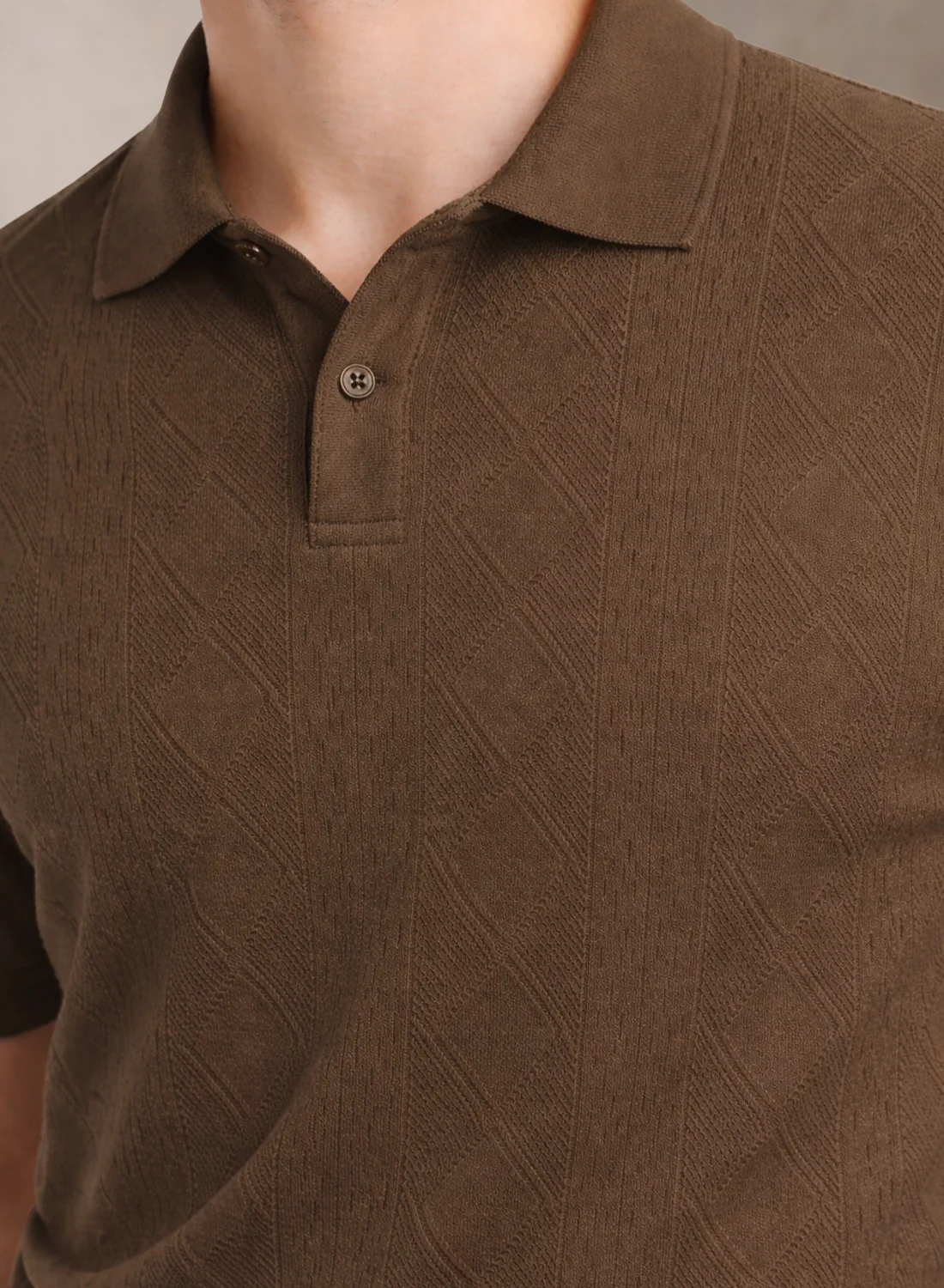 Men Flat Knit Polo T-Shirt - Image 2