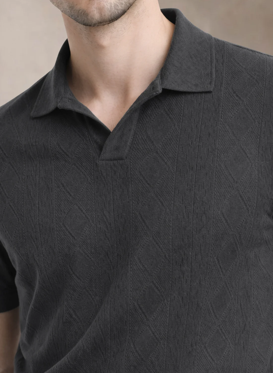 Men Flat Knit Polo T-Shirt - Image 2
