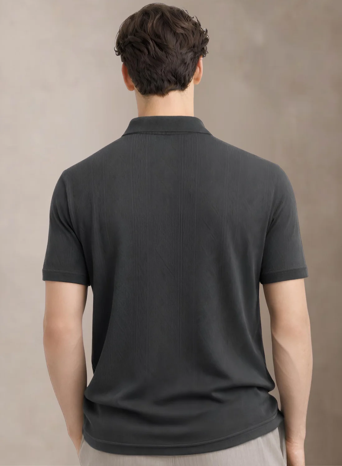 Men Flat Knit Polo T-Shirt - Image 3