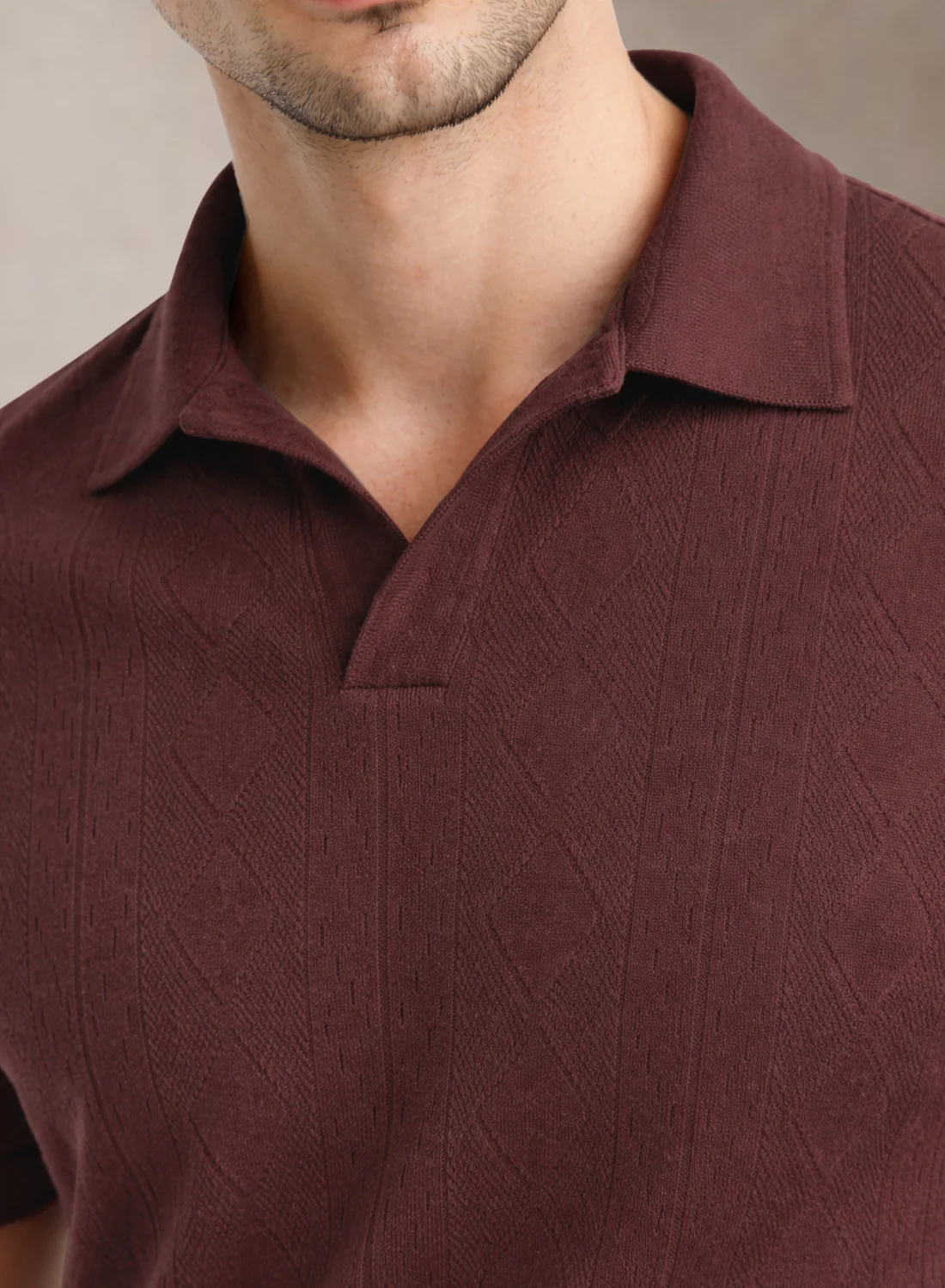 Men Flat Knit Polo T-Shirt - Image 2