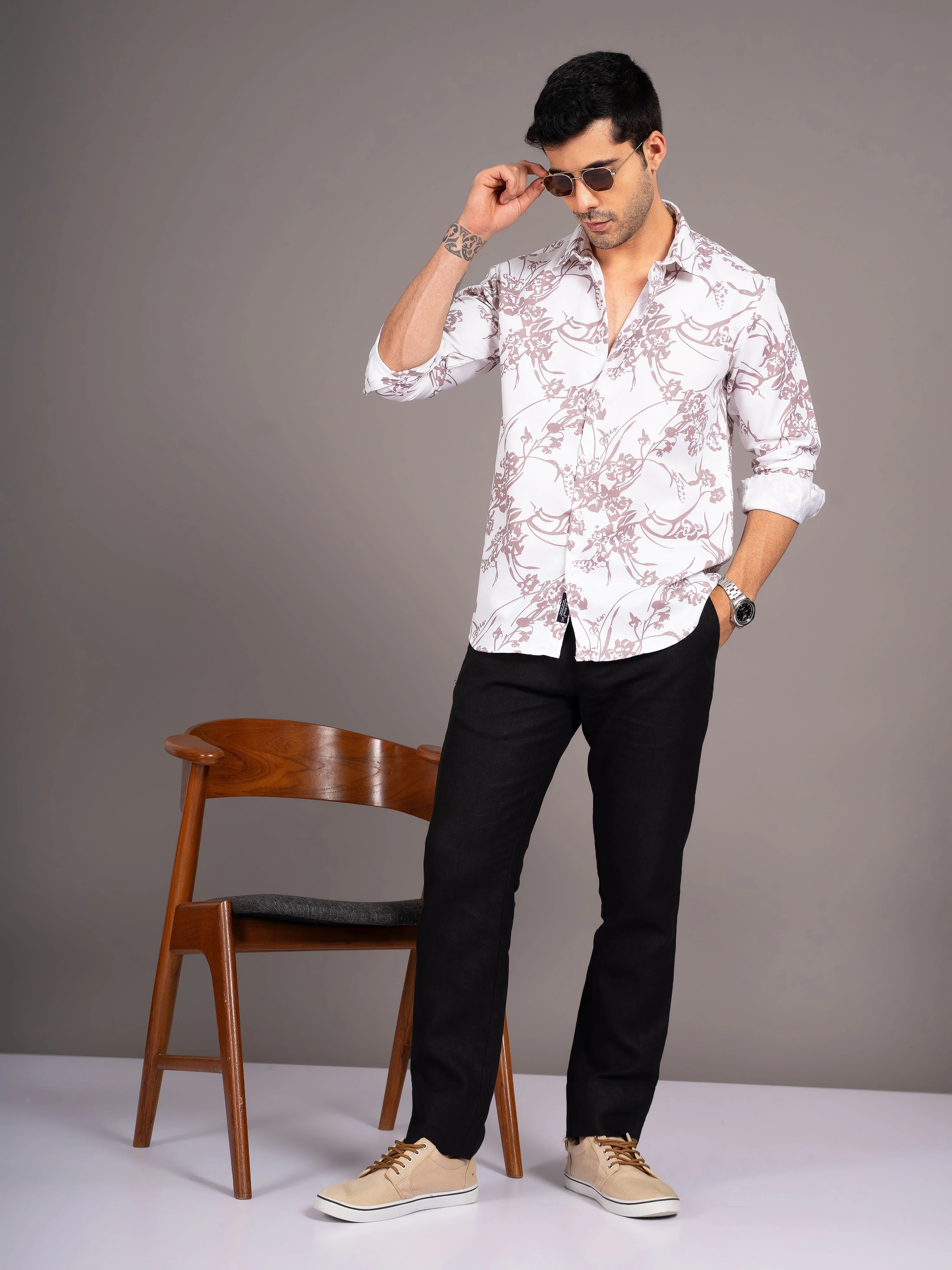 Men Fleck Blue Striped Shirt - Image 6