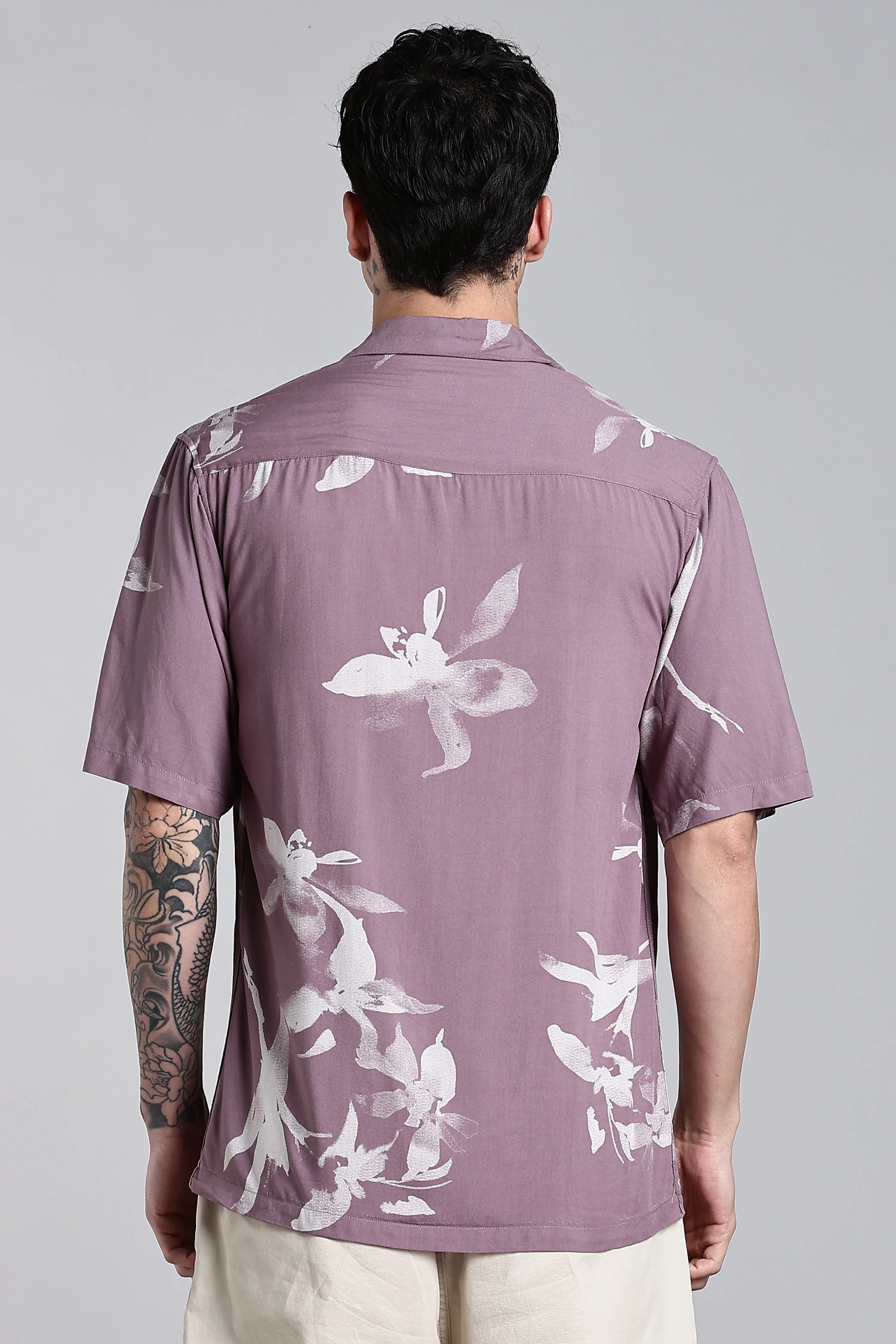 Men Florado Mauve Floral Shirt - Image 2