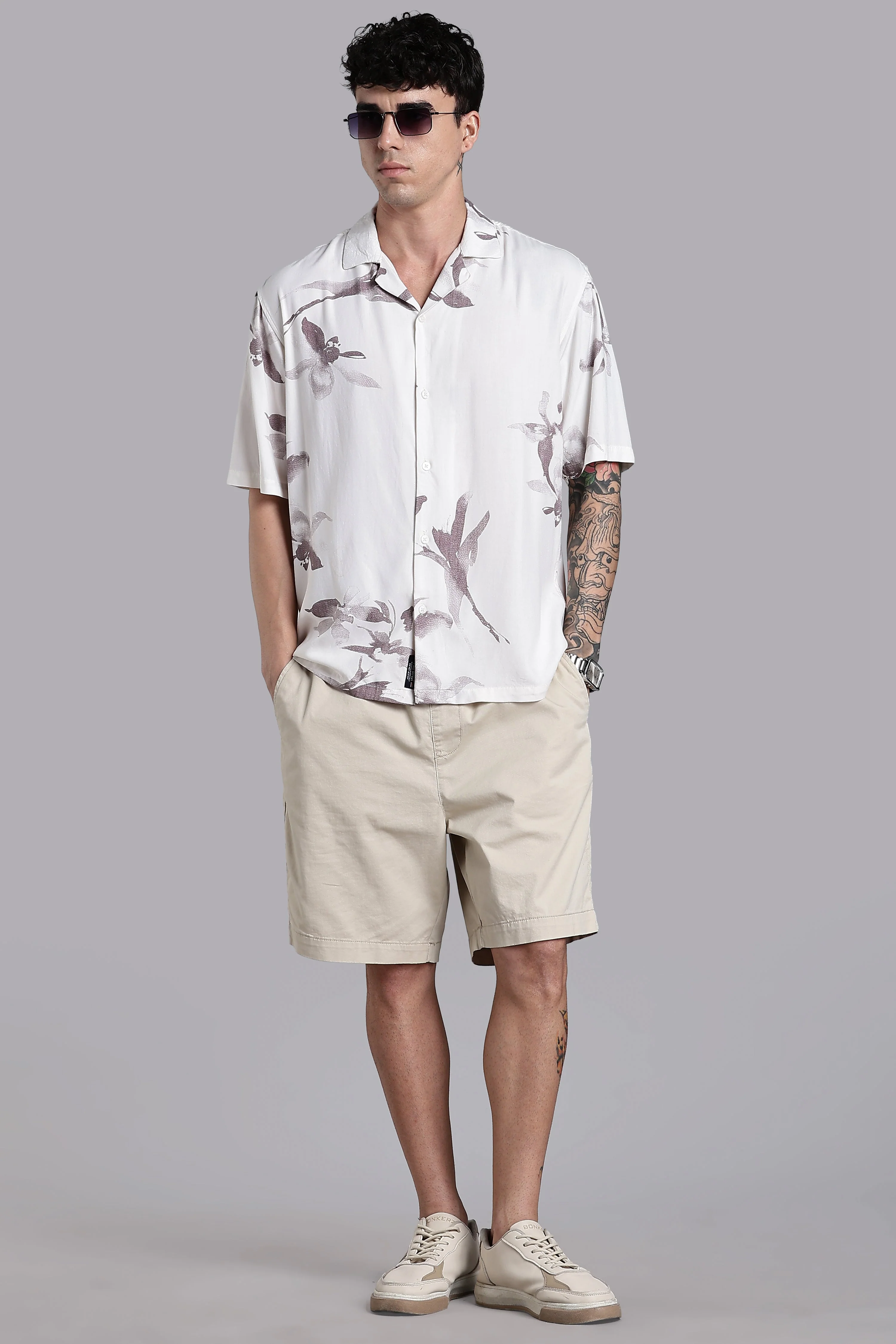 Men Florado Mauve Floral Shirt - Image 6