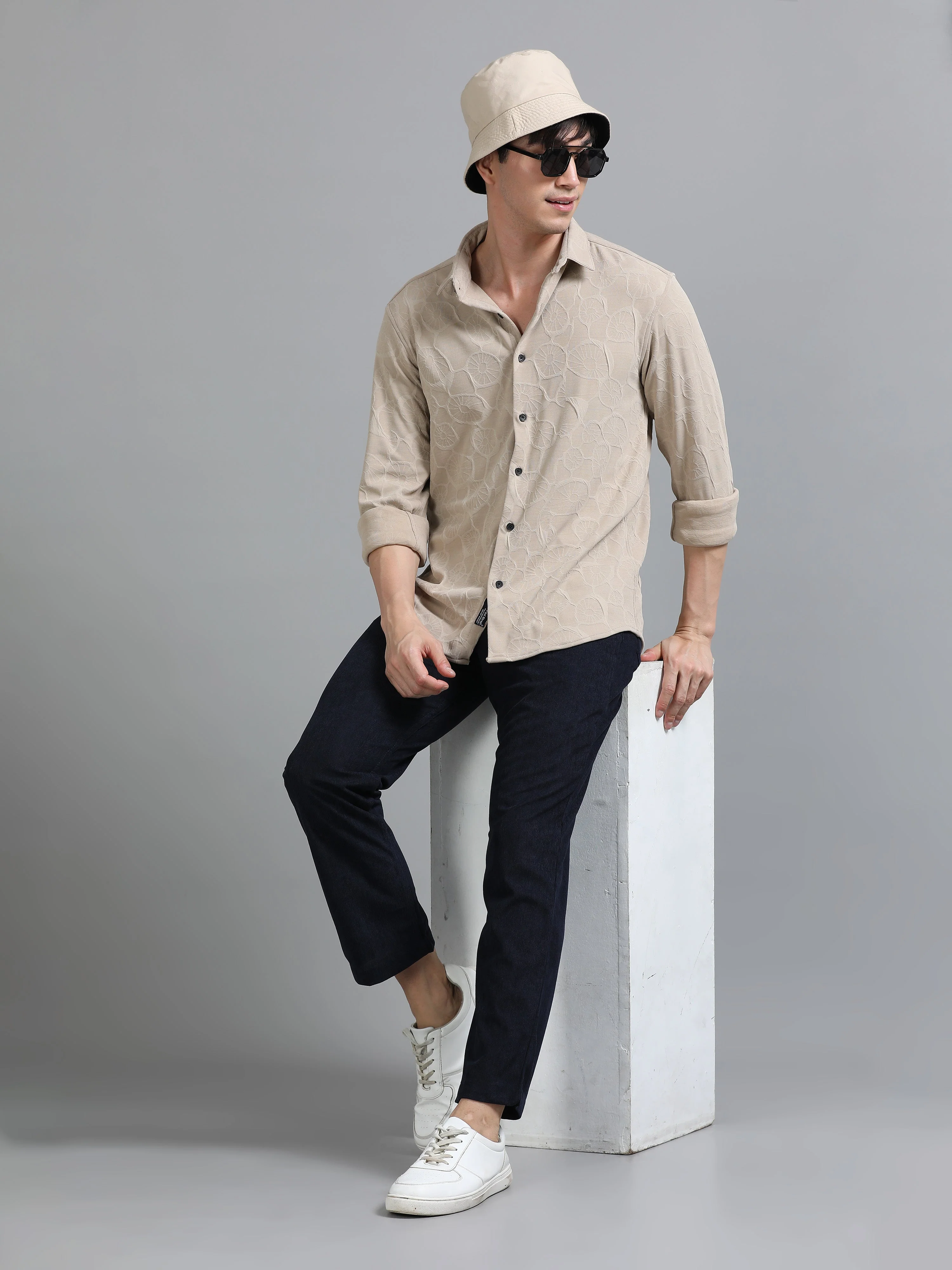 Men Florum Knit Green Shirt - Image 6